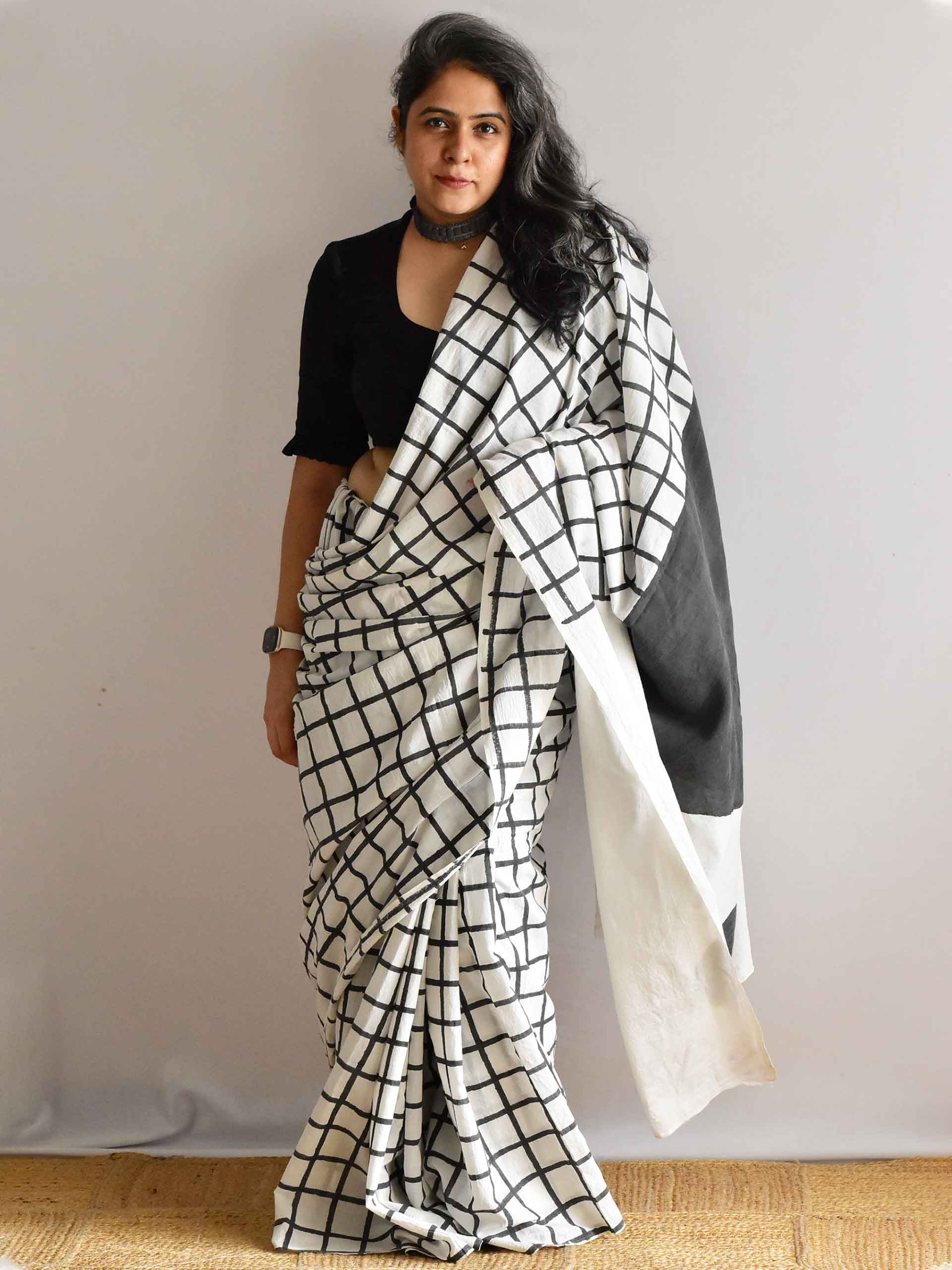 Echelon - Hand Block printed cotton saree