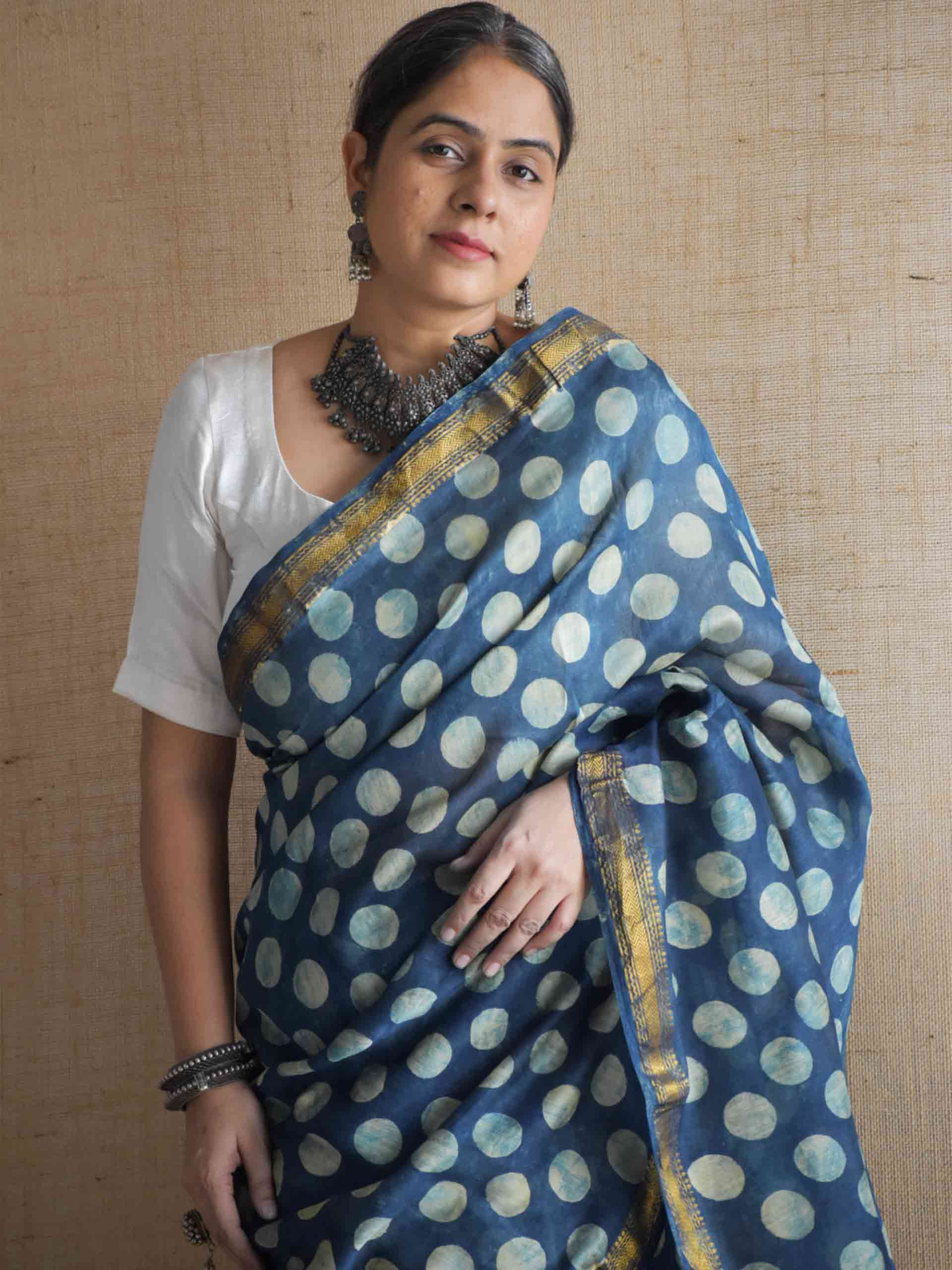 raat rani - Bagru Maheshwari silk saree