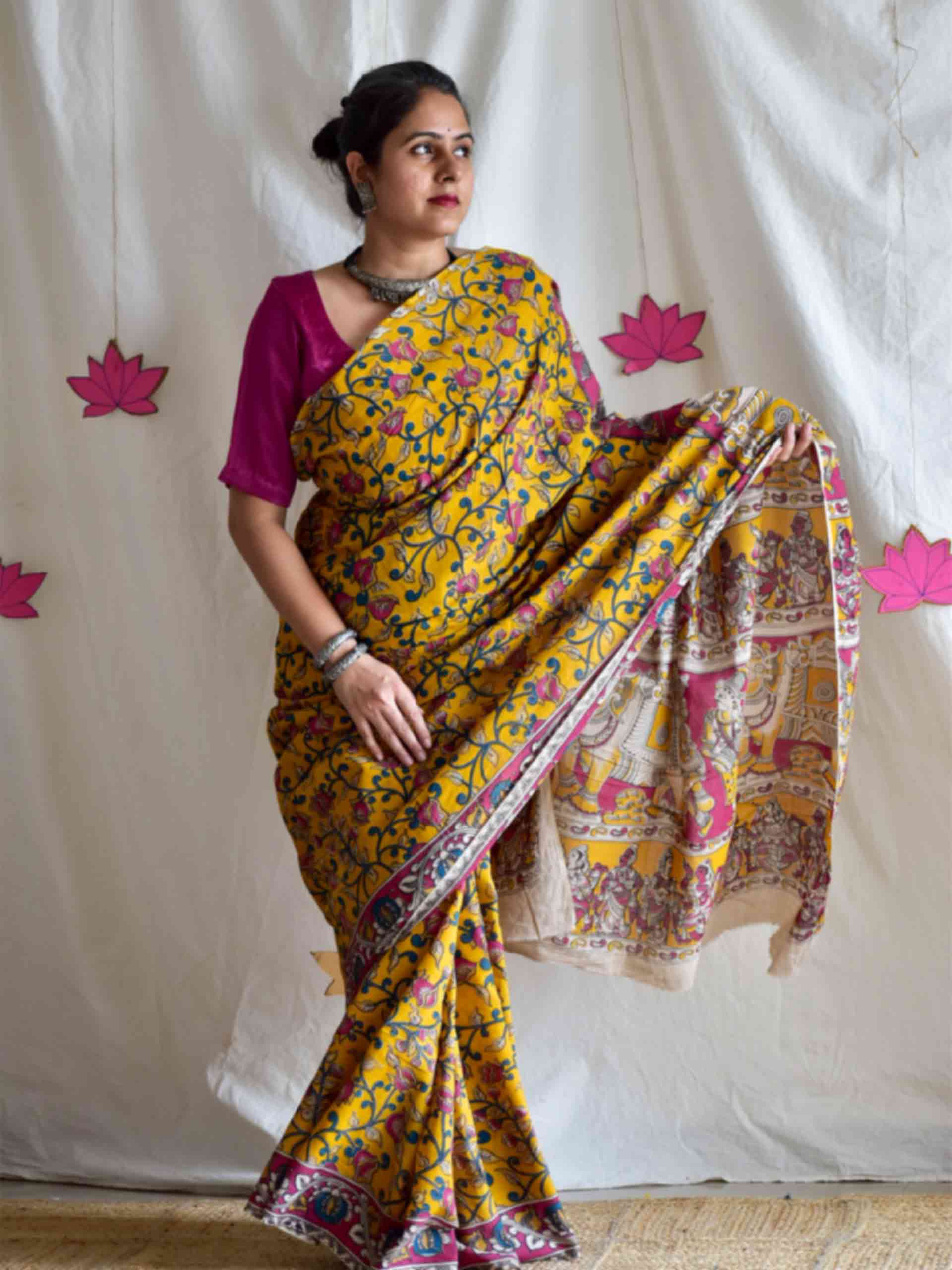 Gulzar - kalamkari printed saree