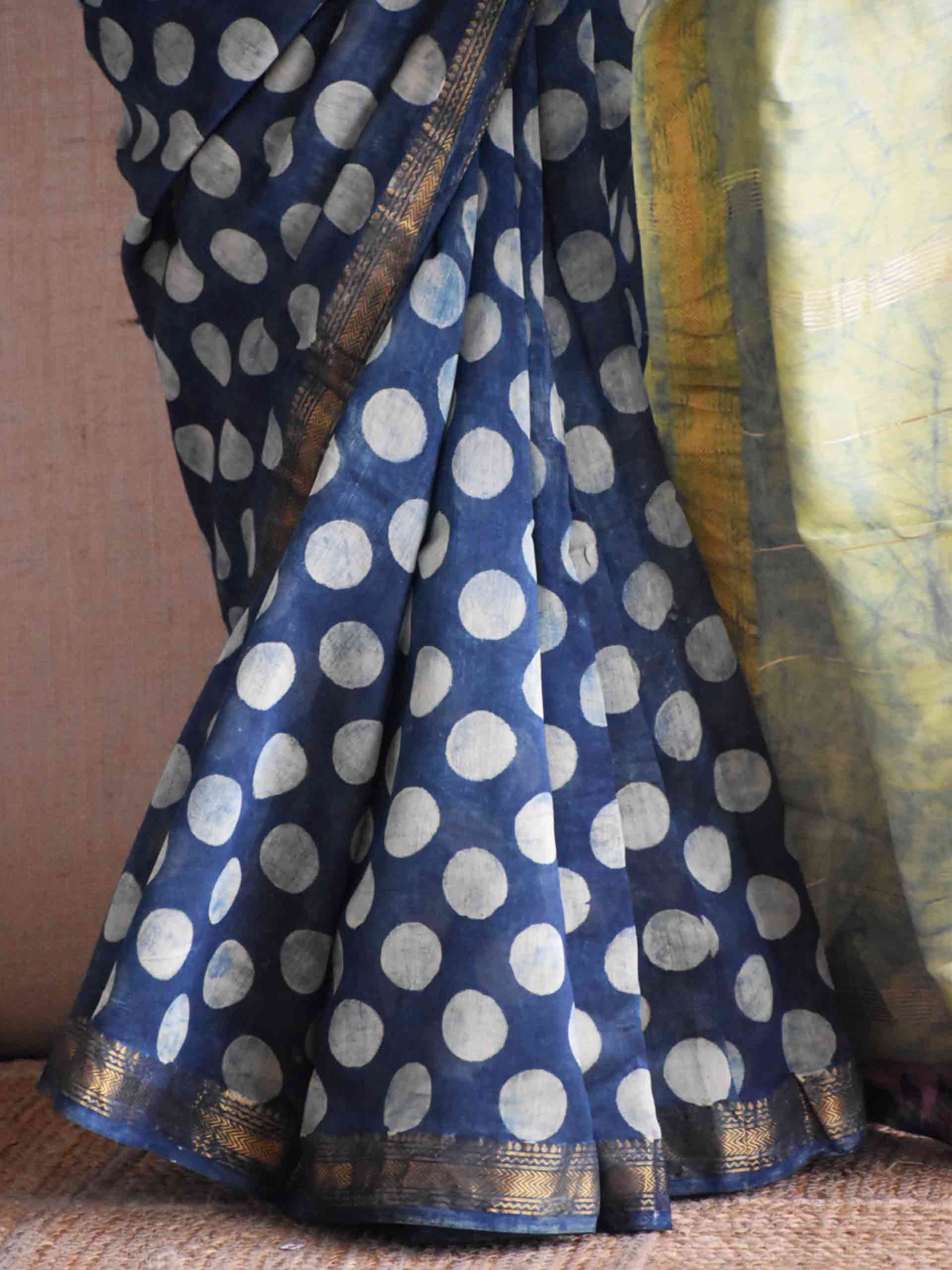 raat rani - Bagru Maheshwari silk saree