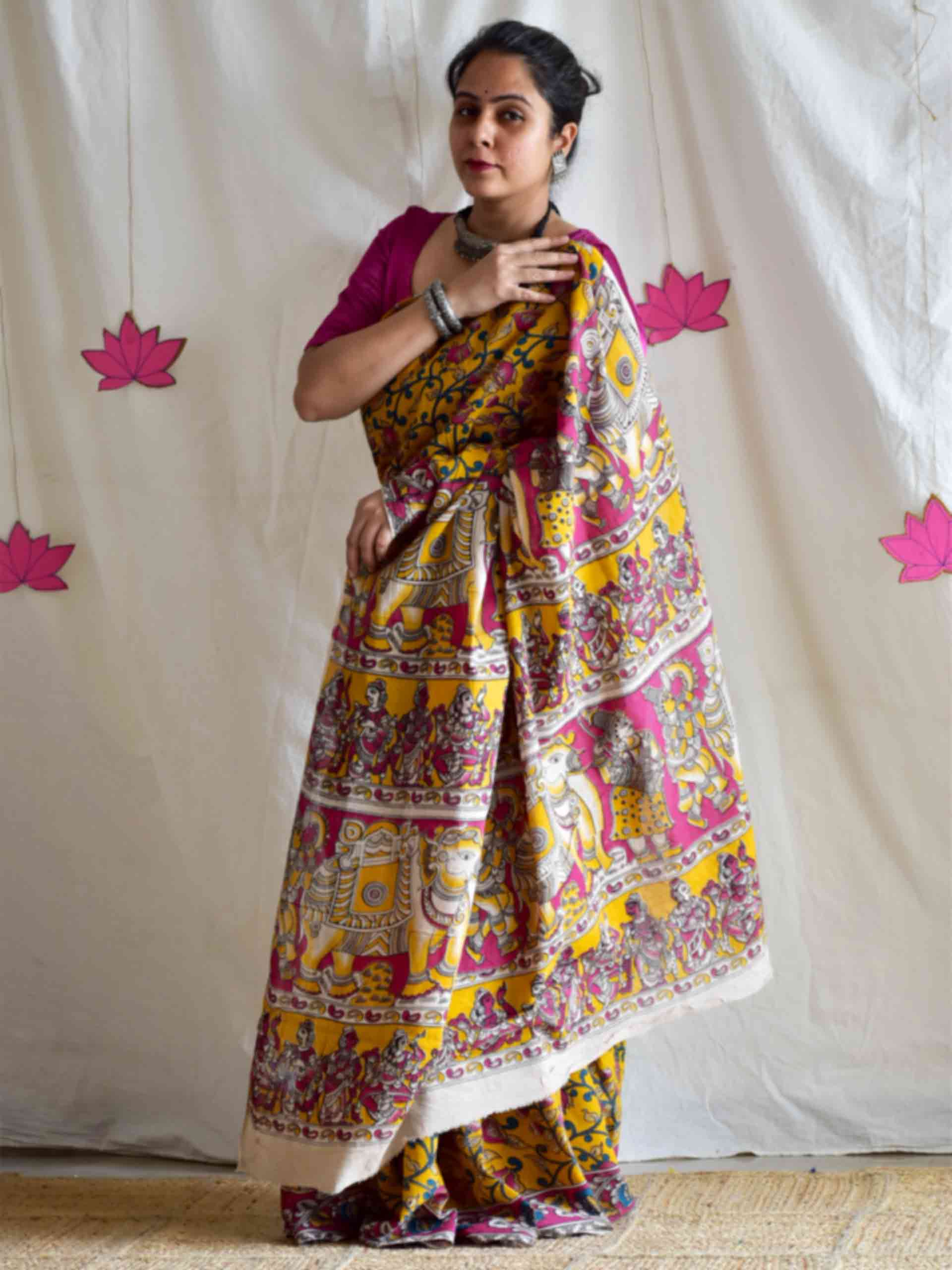 Gulzar - kalamkari printed saree