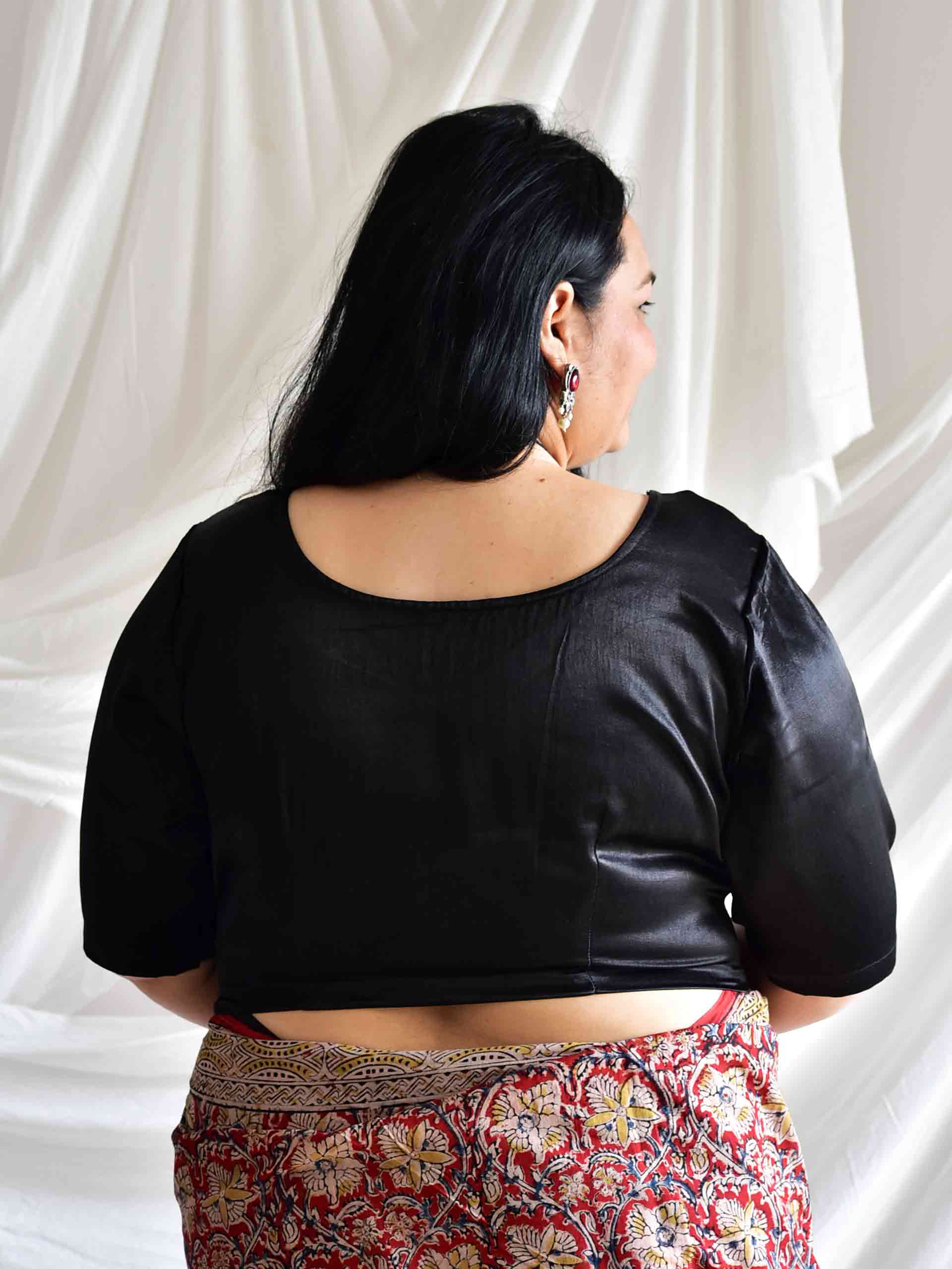 Goonj - Plus size Mashru silk blouse