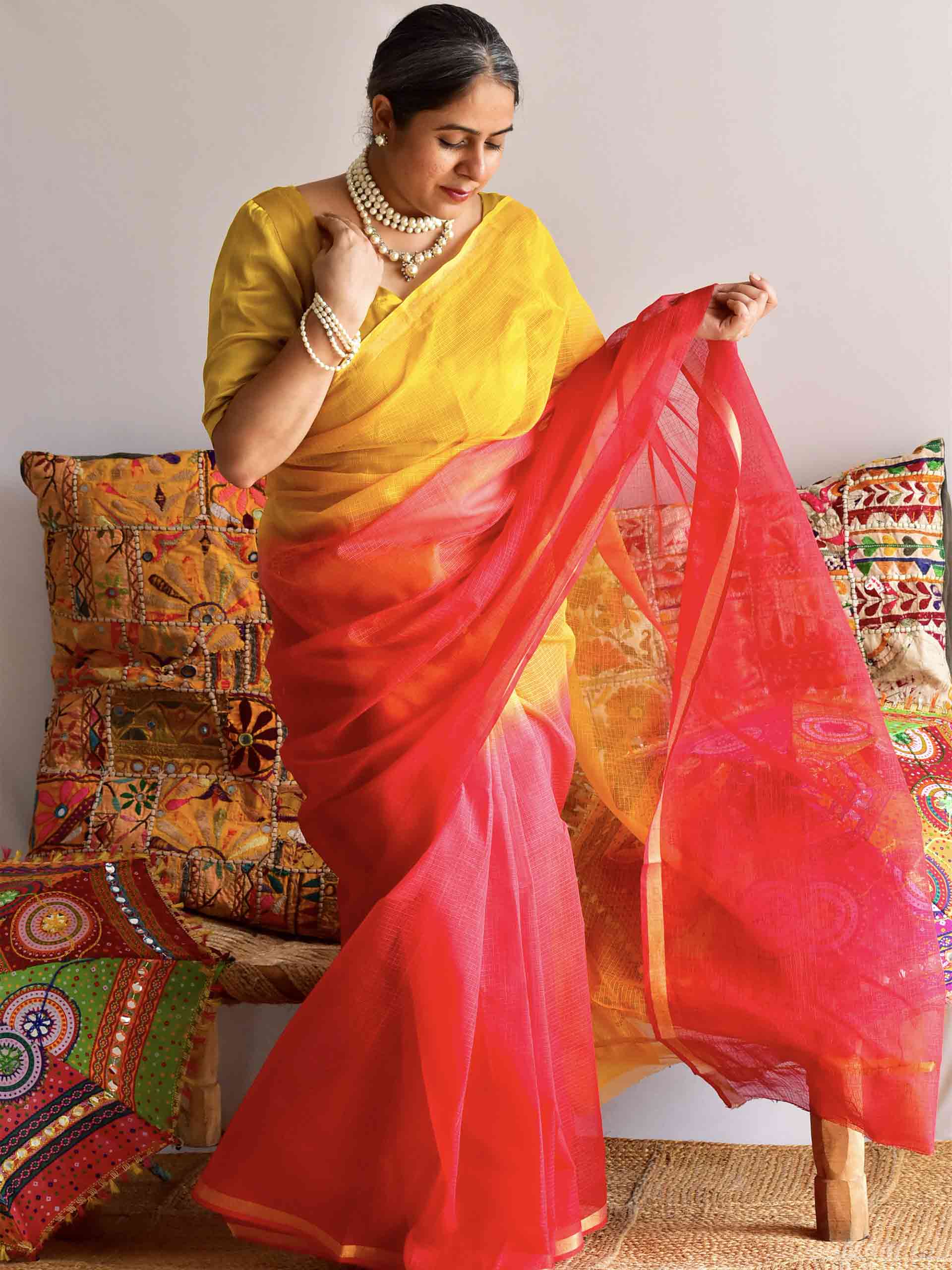 Mango Mirage - Tie and Dye Kota saree