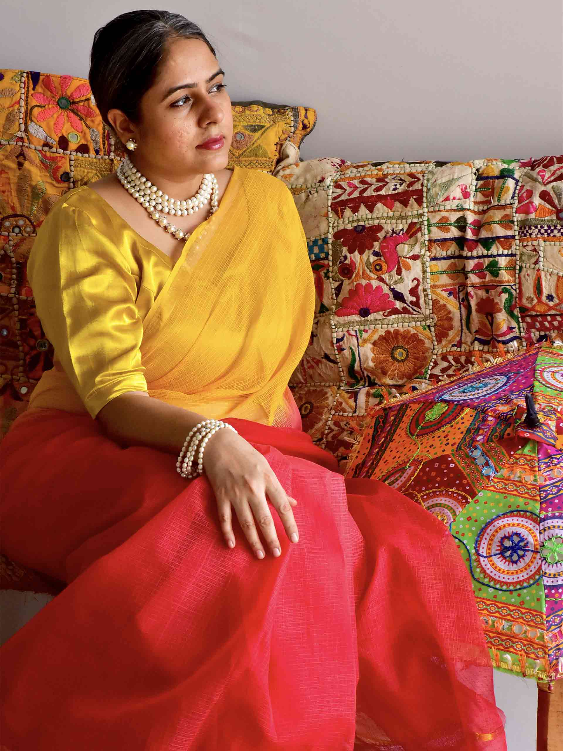 Mango Mirage - Tie and Dye Kota saree