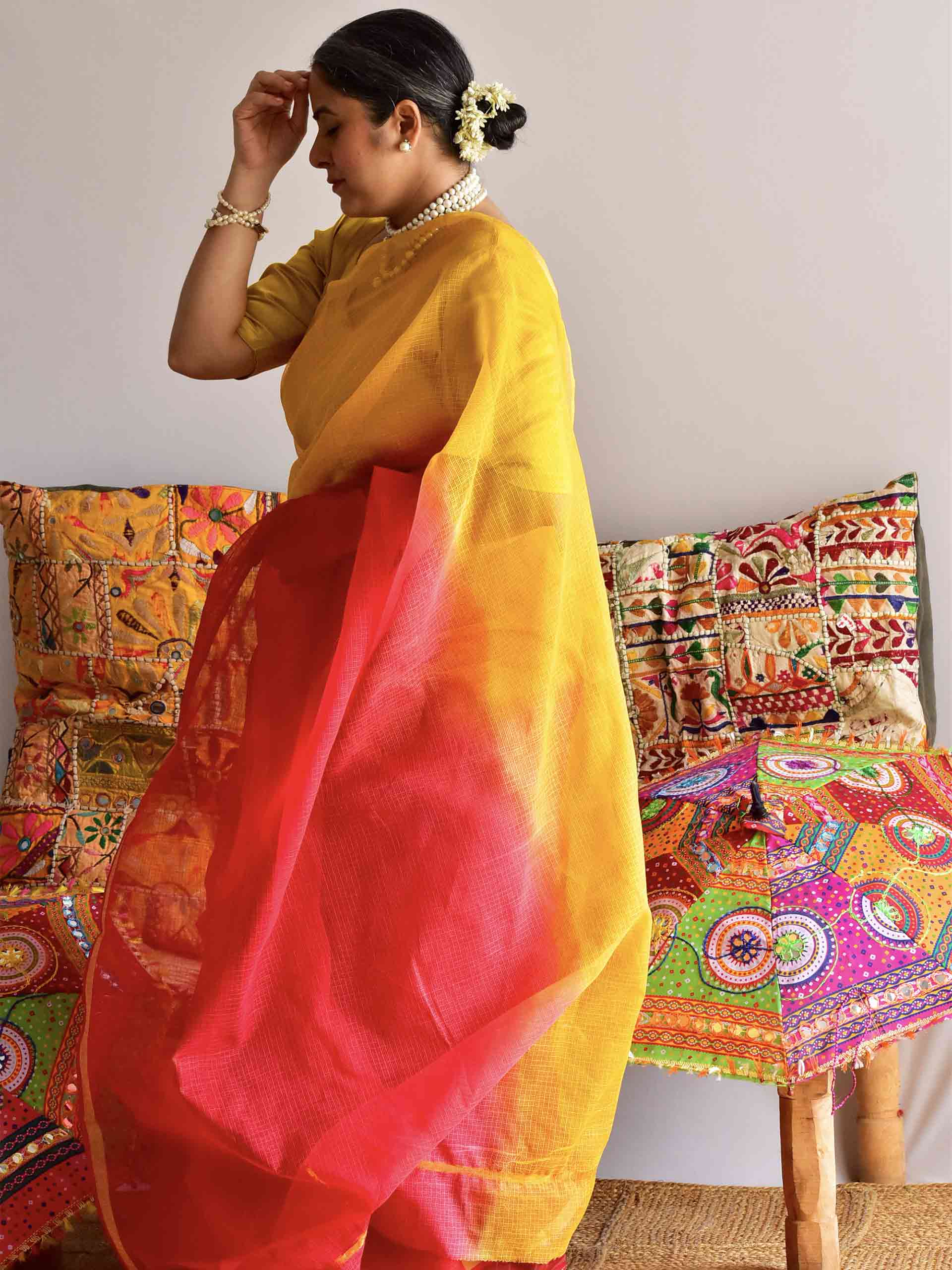 Mango Mirage - Tie and Dye Kota saree