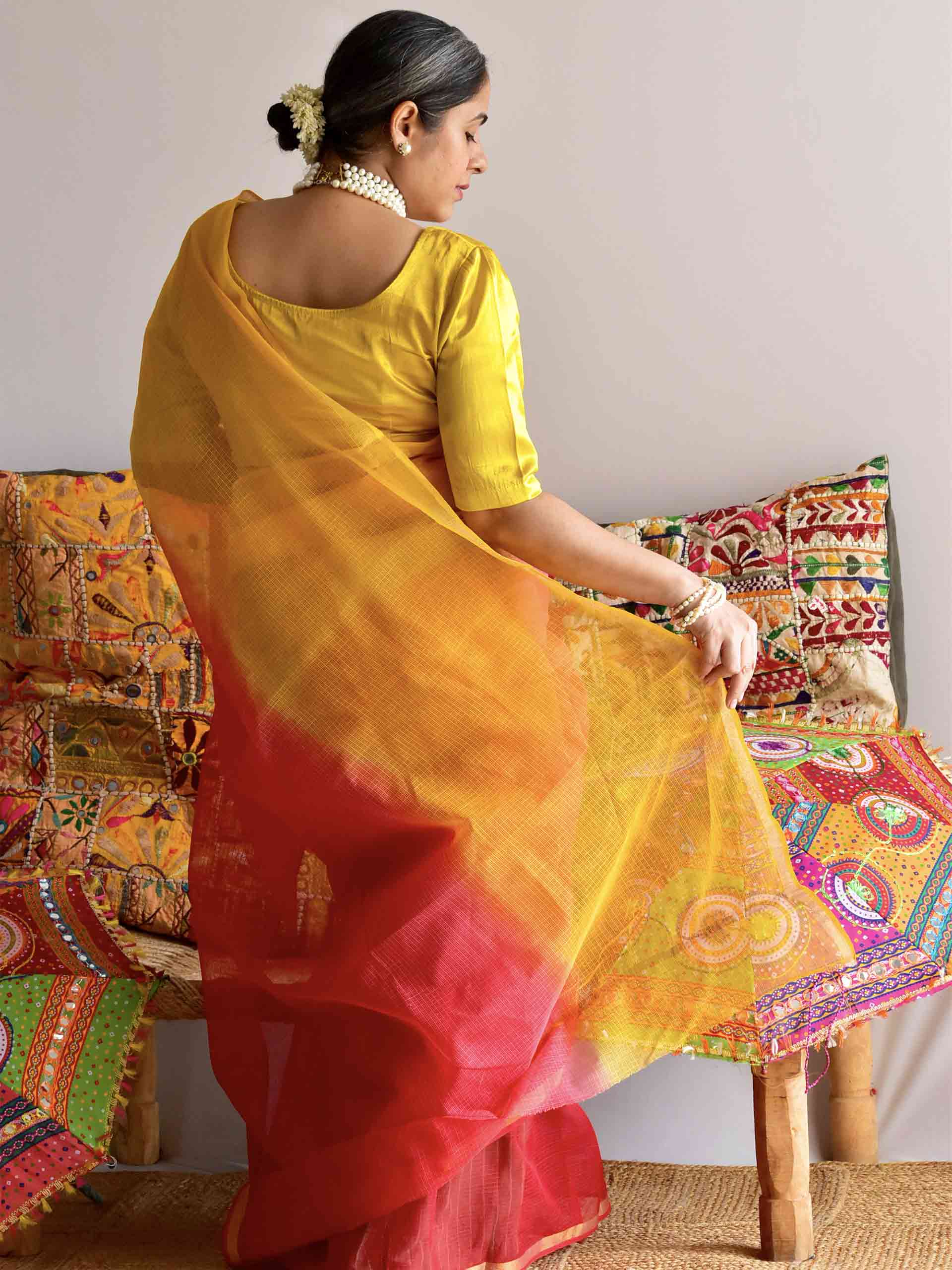 Mango Mirage - Tie and Dye Kota saree