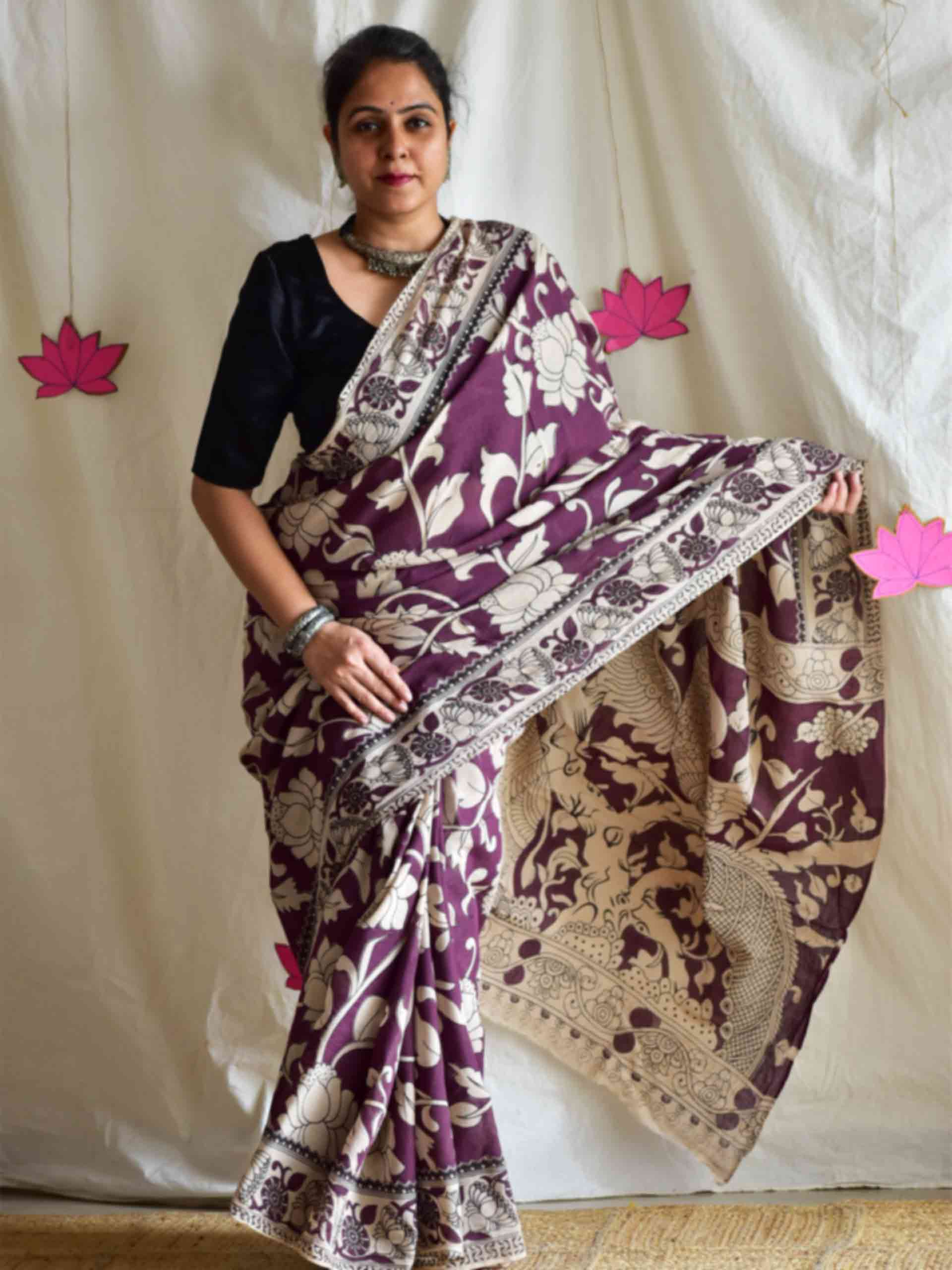 Jamun - kalamkari printed saree