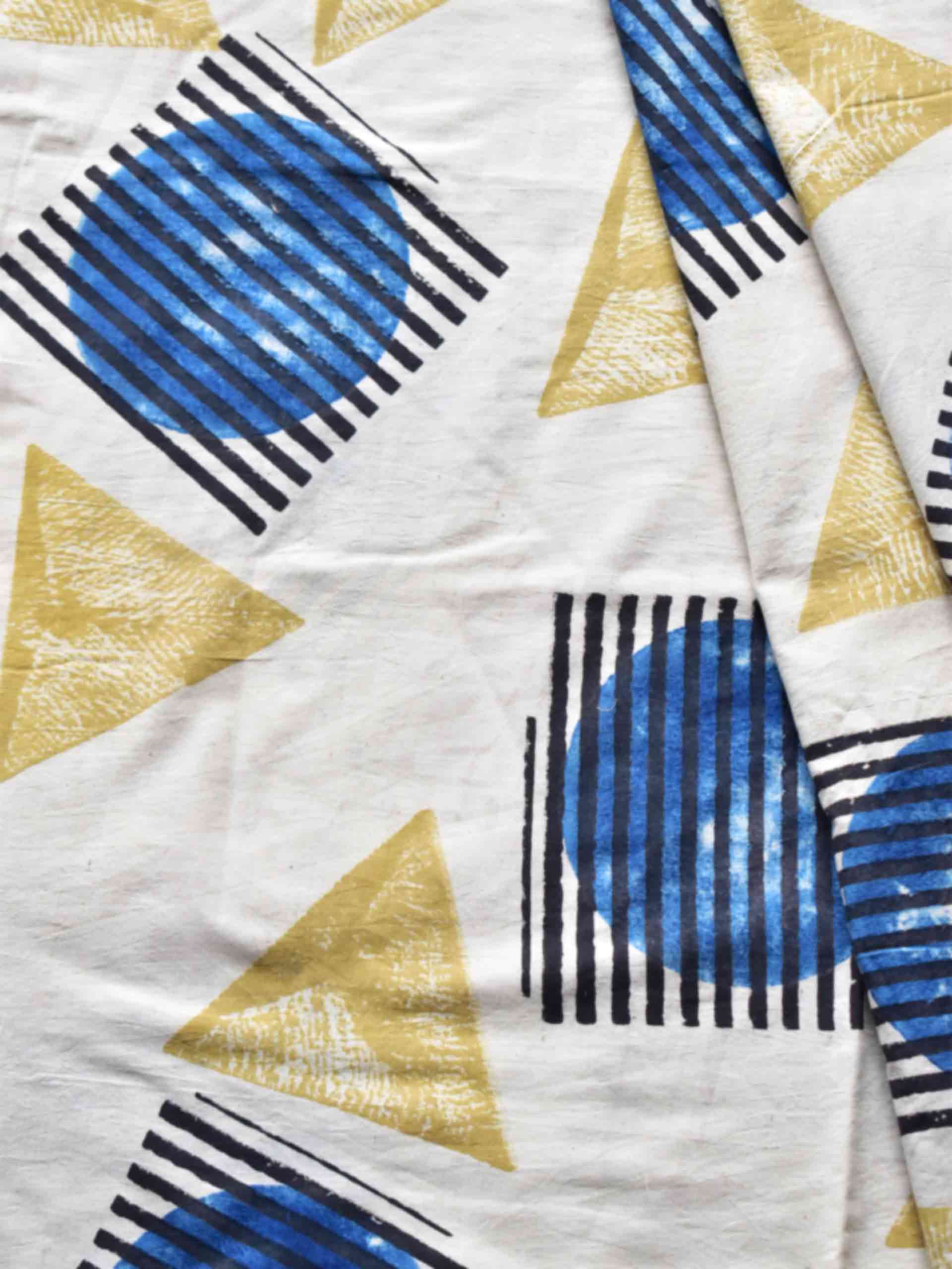 Tricorn - hand block printed Cotton fabric 200 per meter