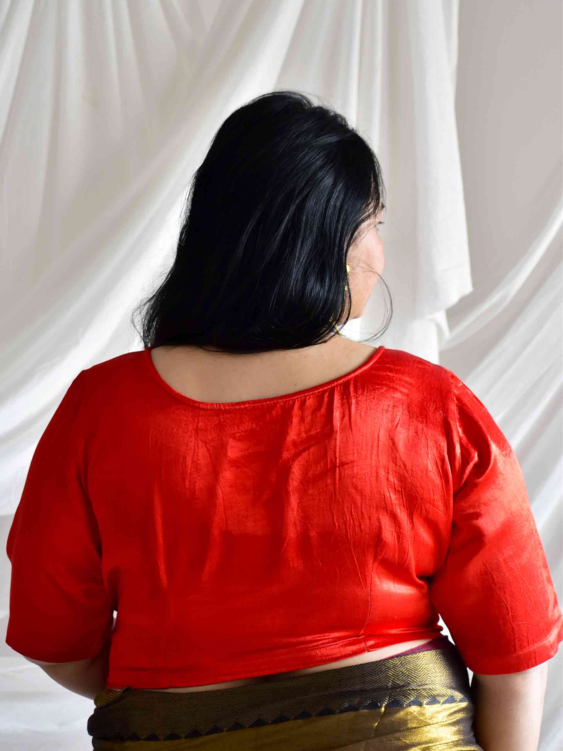 Meena - Plus size Mashru silk blouse