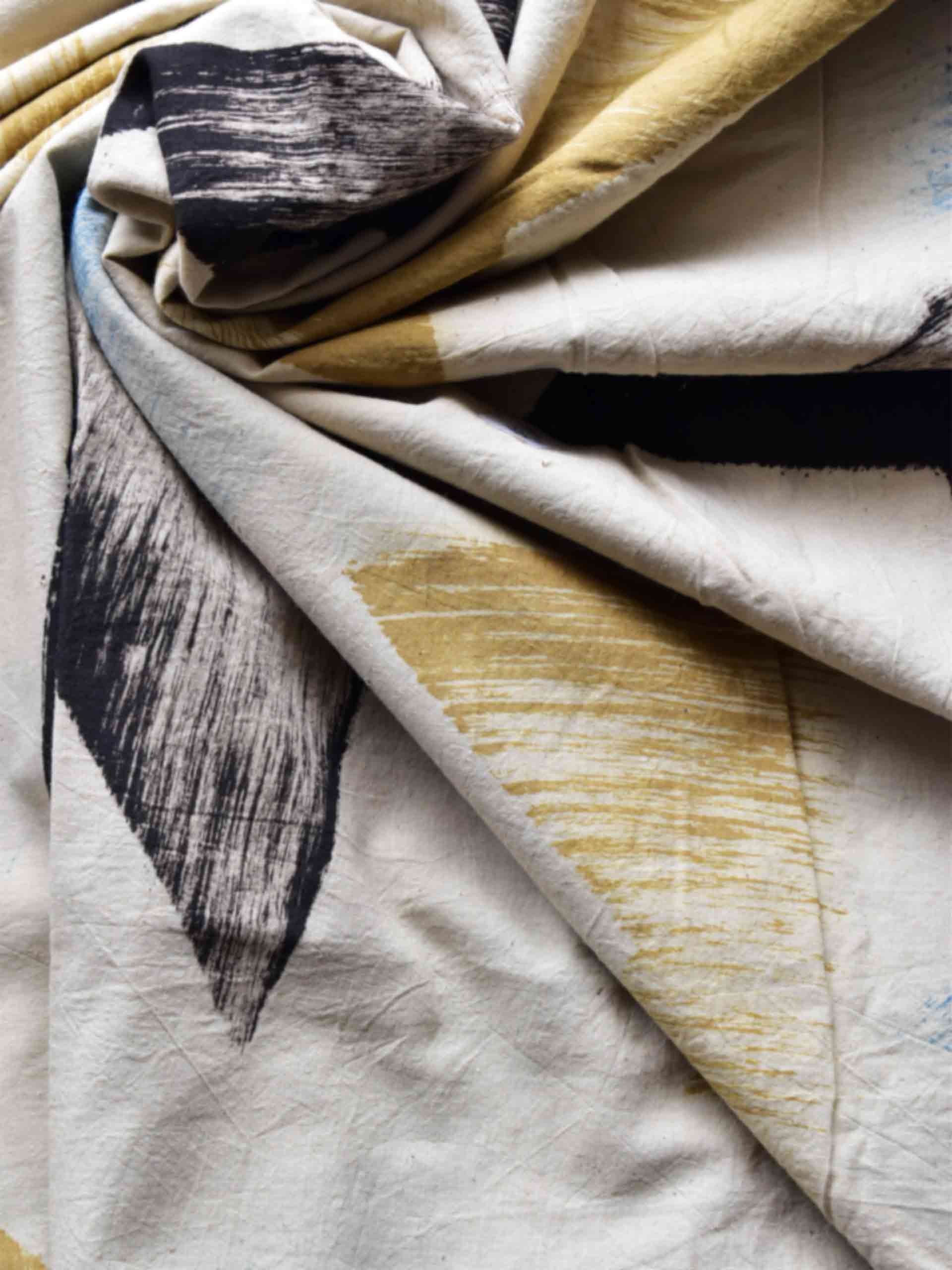 Heart - hand block printed Cotton fabric 200 per meter