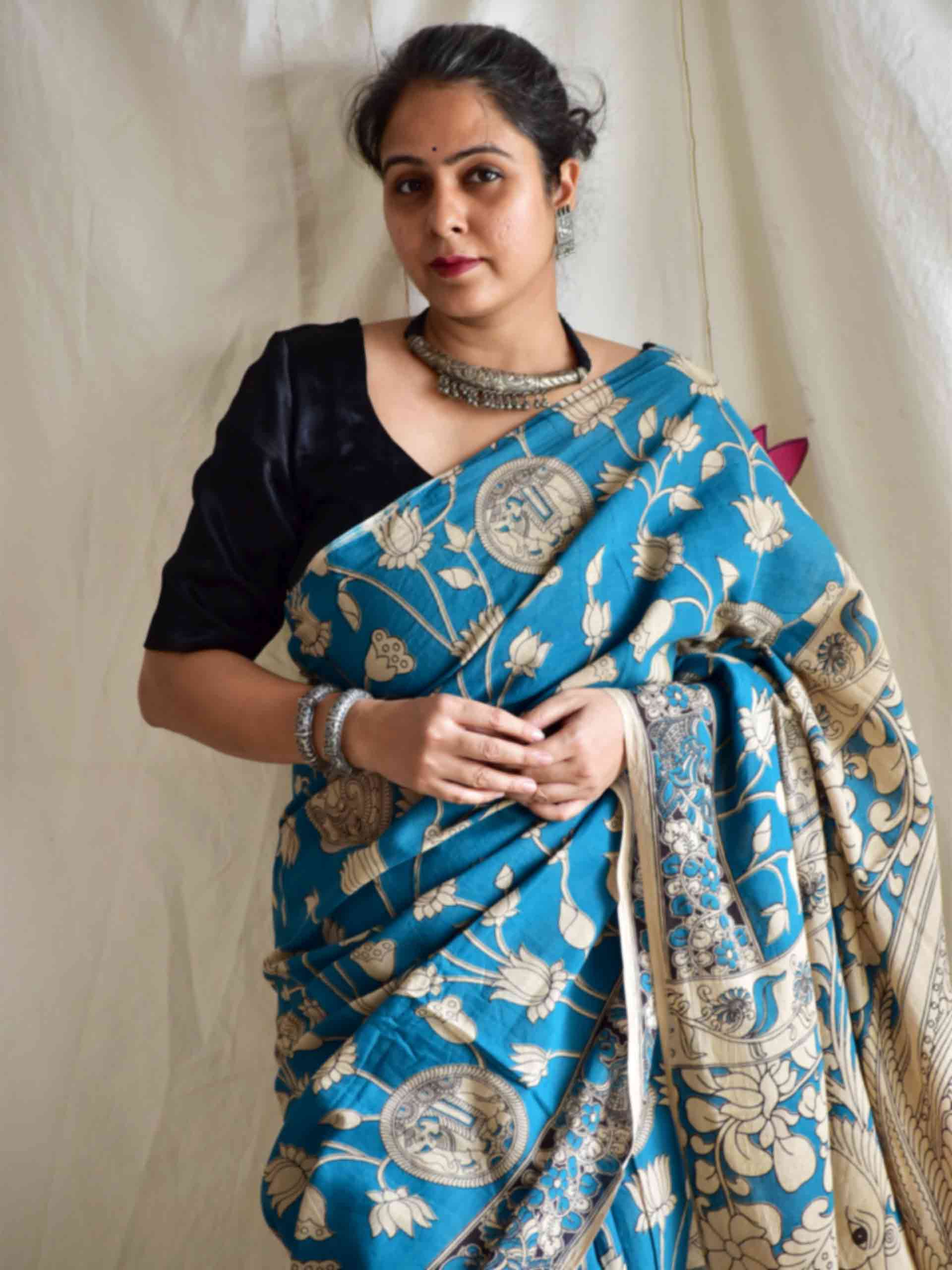 Aasman - kalamkari printed saree