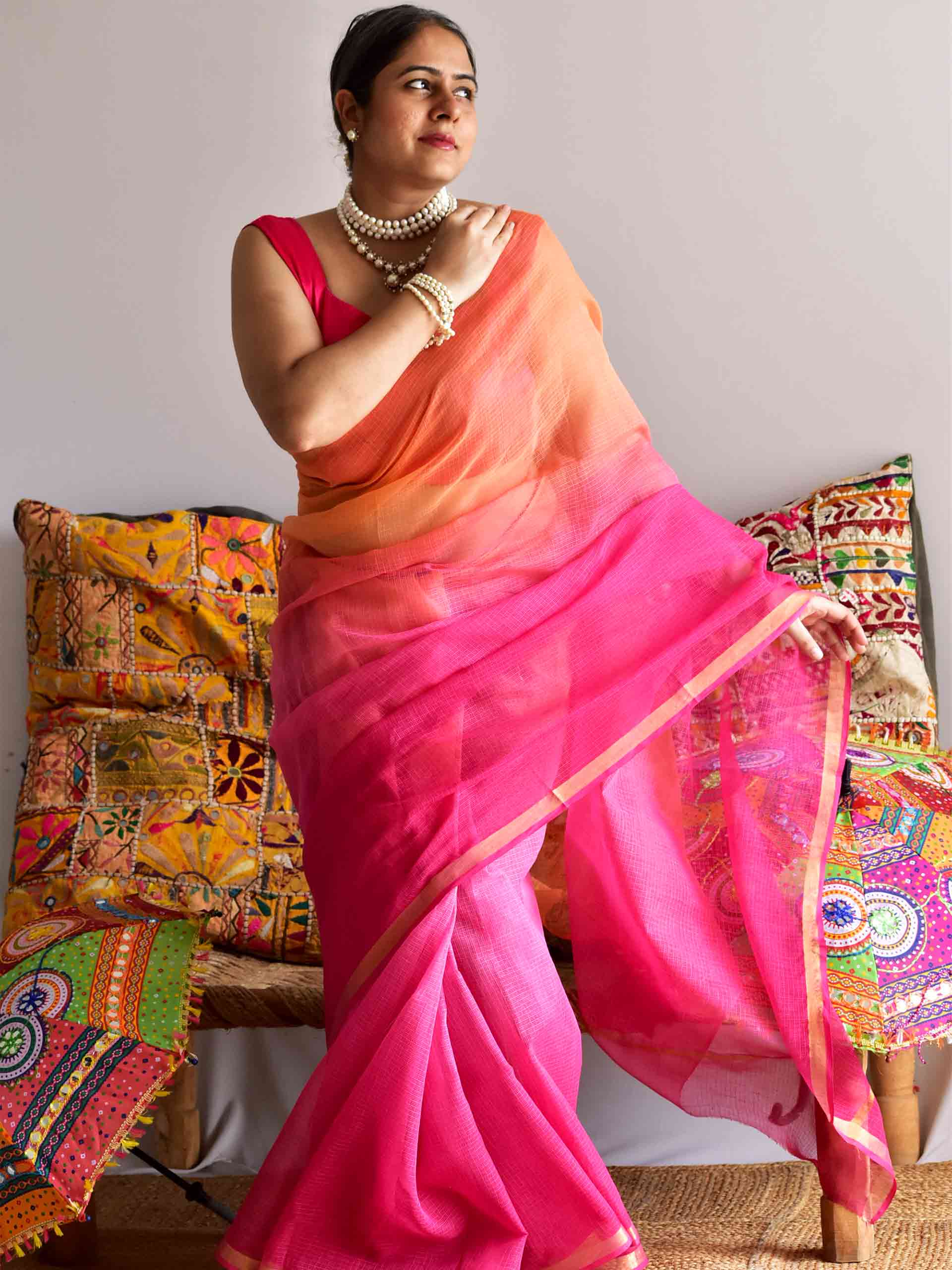 Khushi - Tie and Dye Kota saree