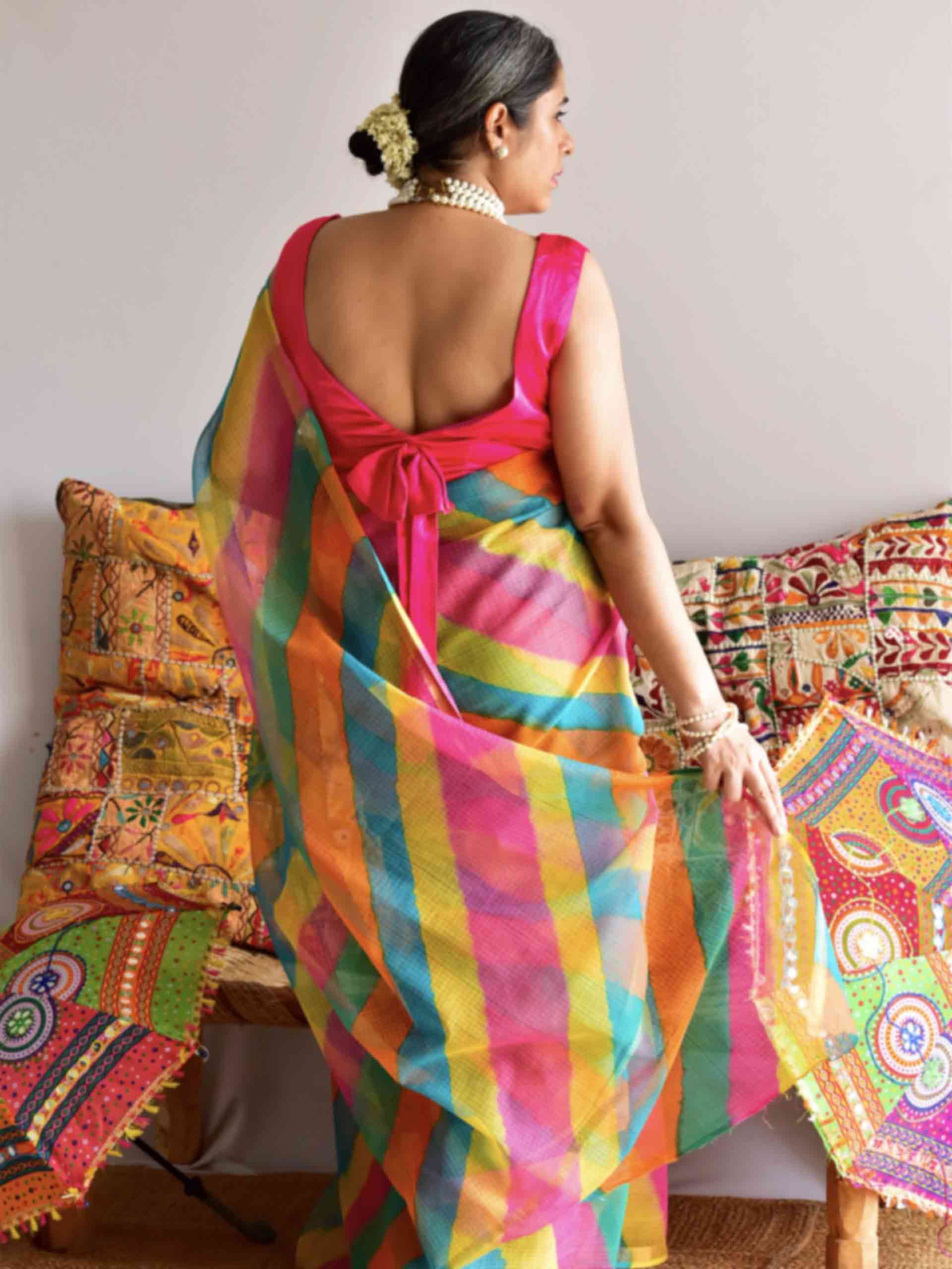 Rainbow ripple - leheriya Kota Saree
