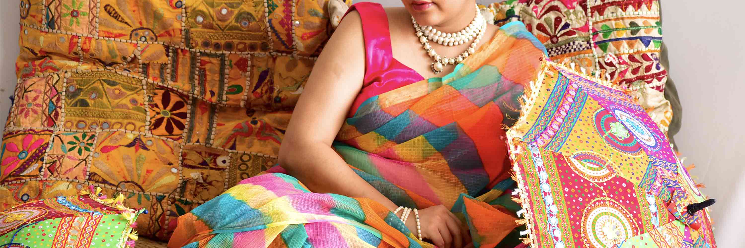 Rainbow ripple - leheriya Kota Saree