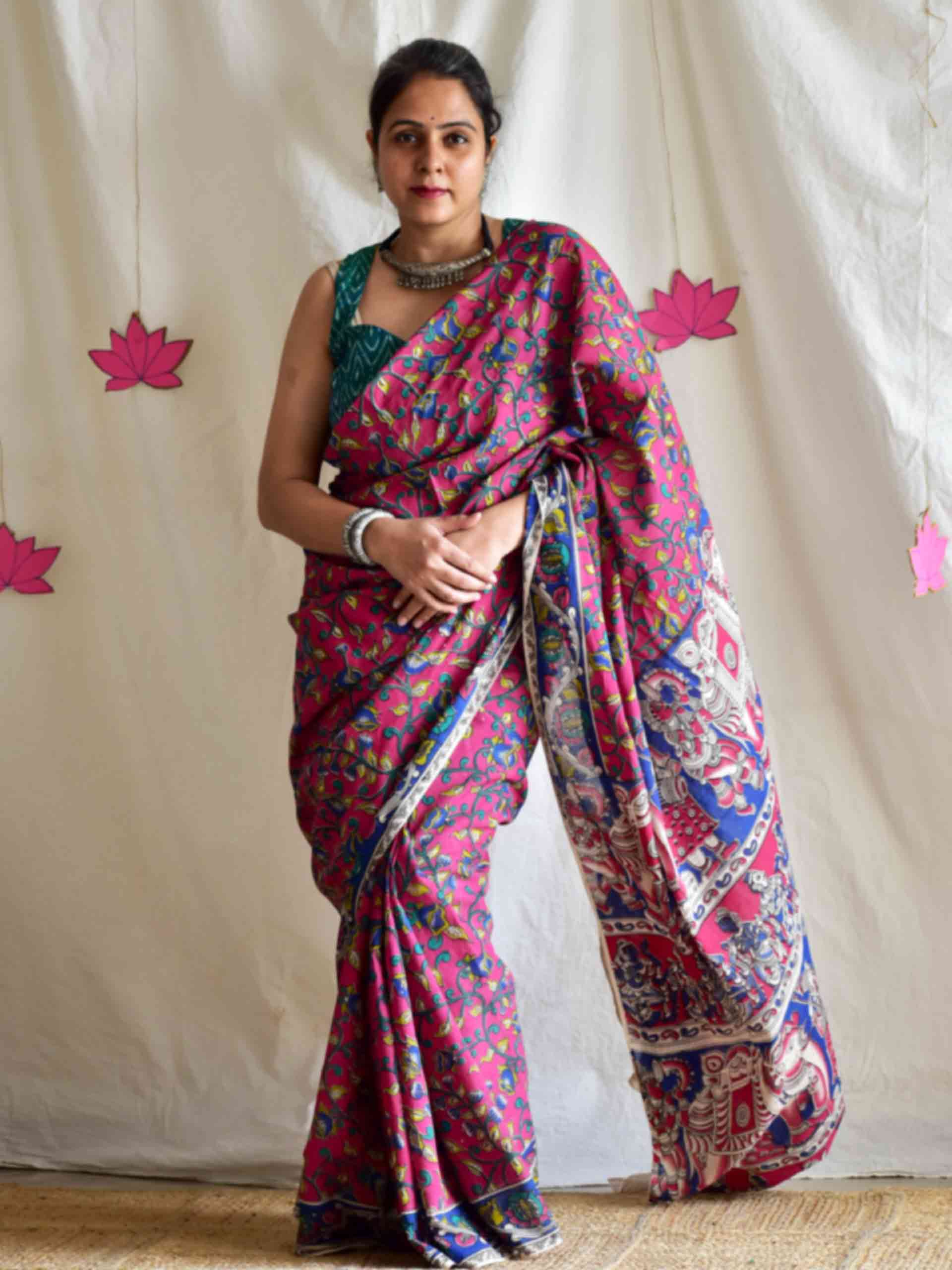 Gulaabi shaam - kalamkari printed saree