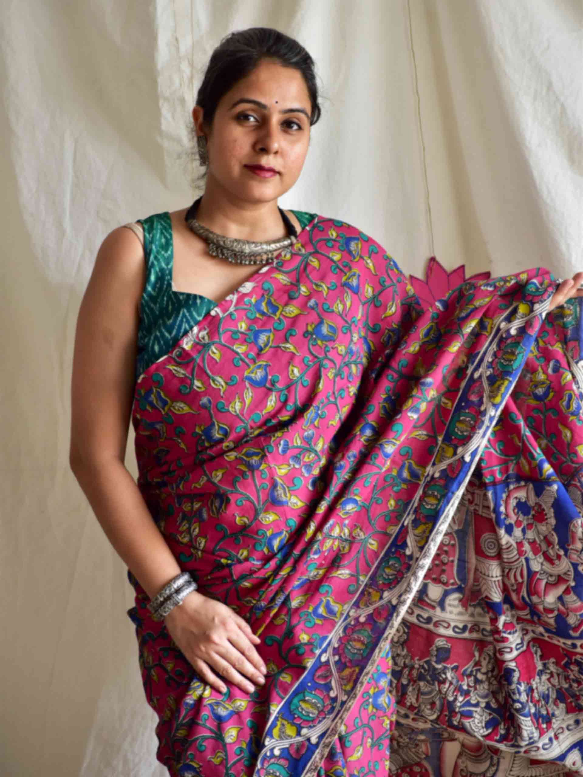 Gulaabi shaam - kalamkari printed saree