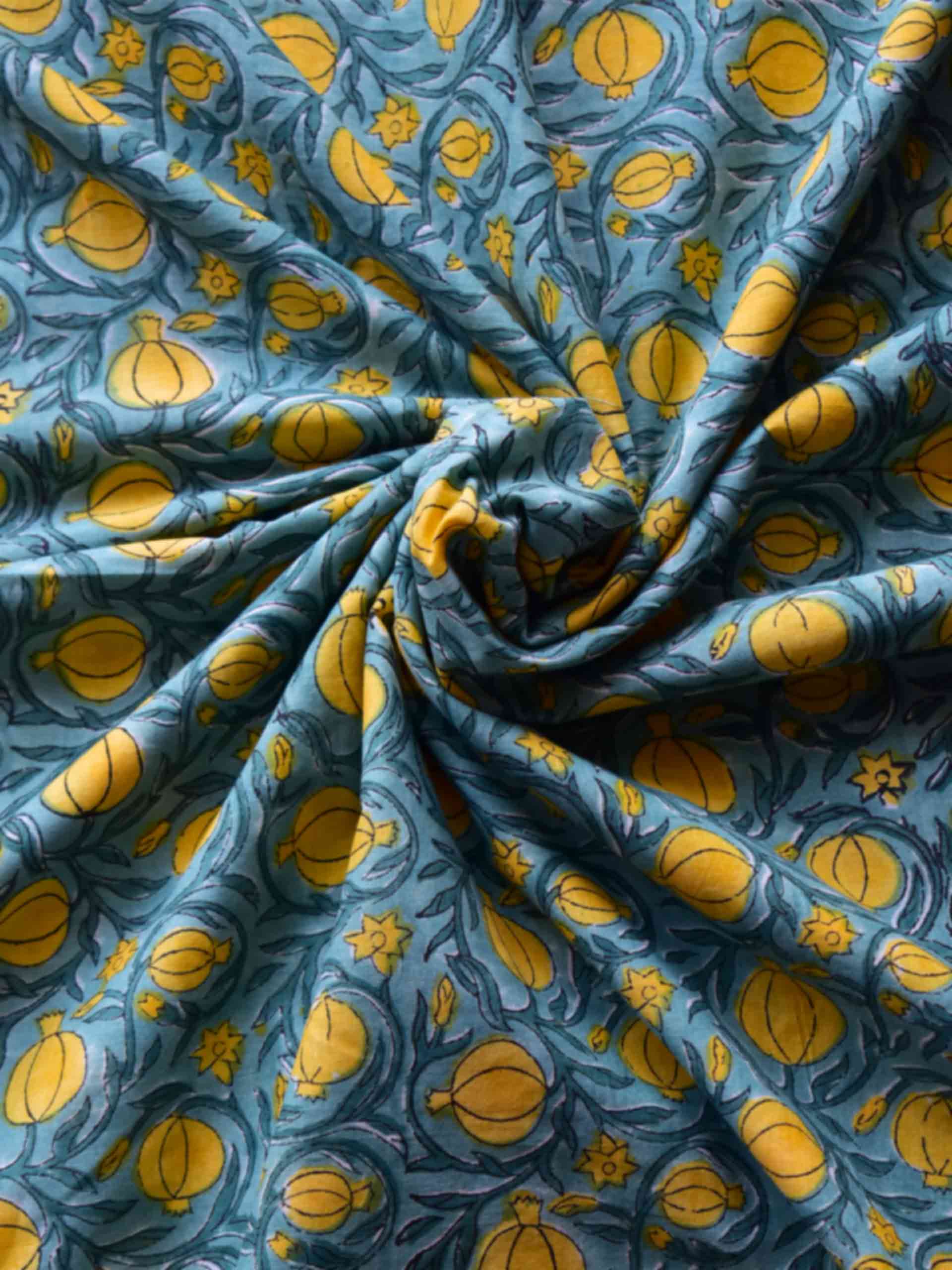 Shakha - hand block printed Cotton fabric 200 per meter