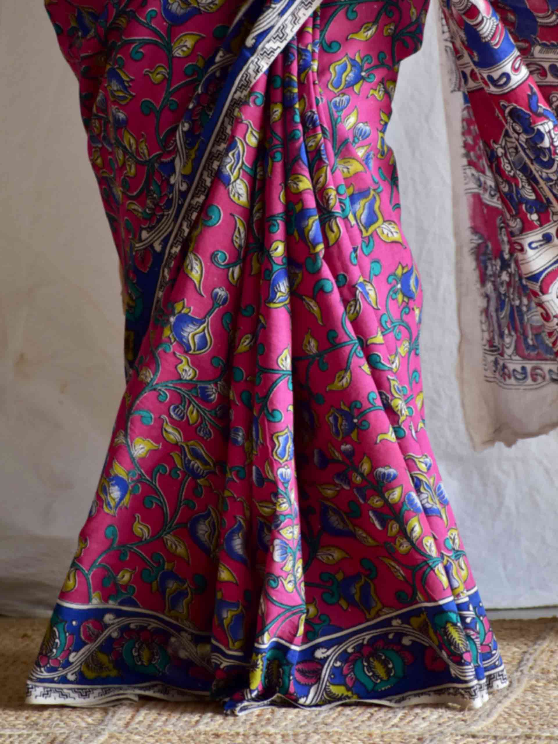 Gulaabi shaam - kalamkari printed saree