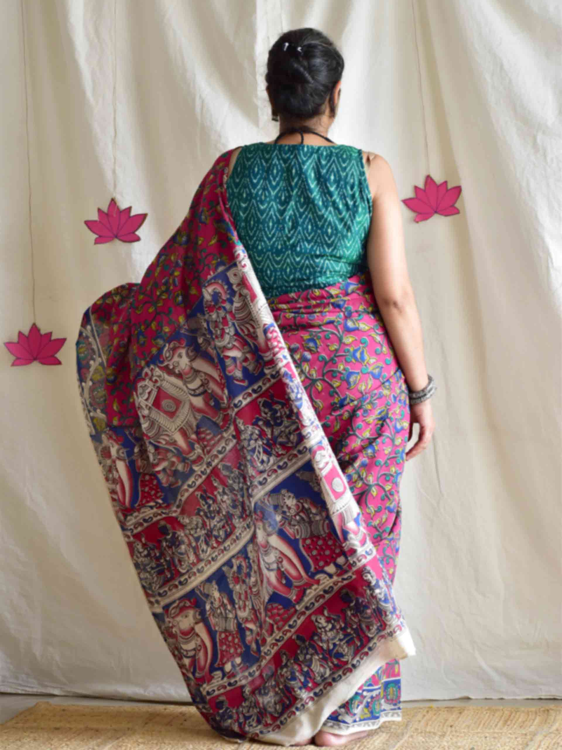 Gulaabi shaam - kalamkari printed saree