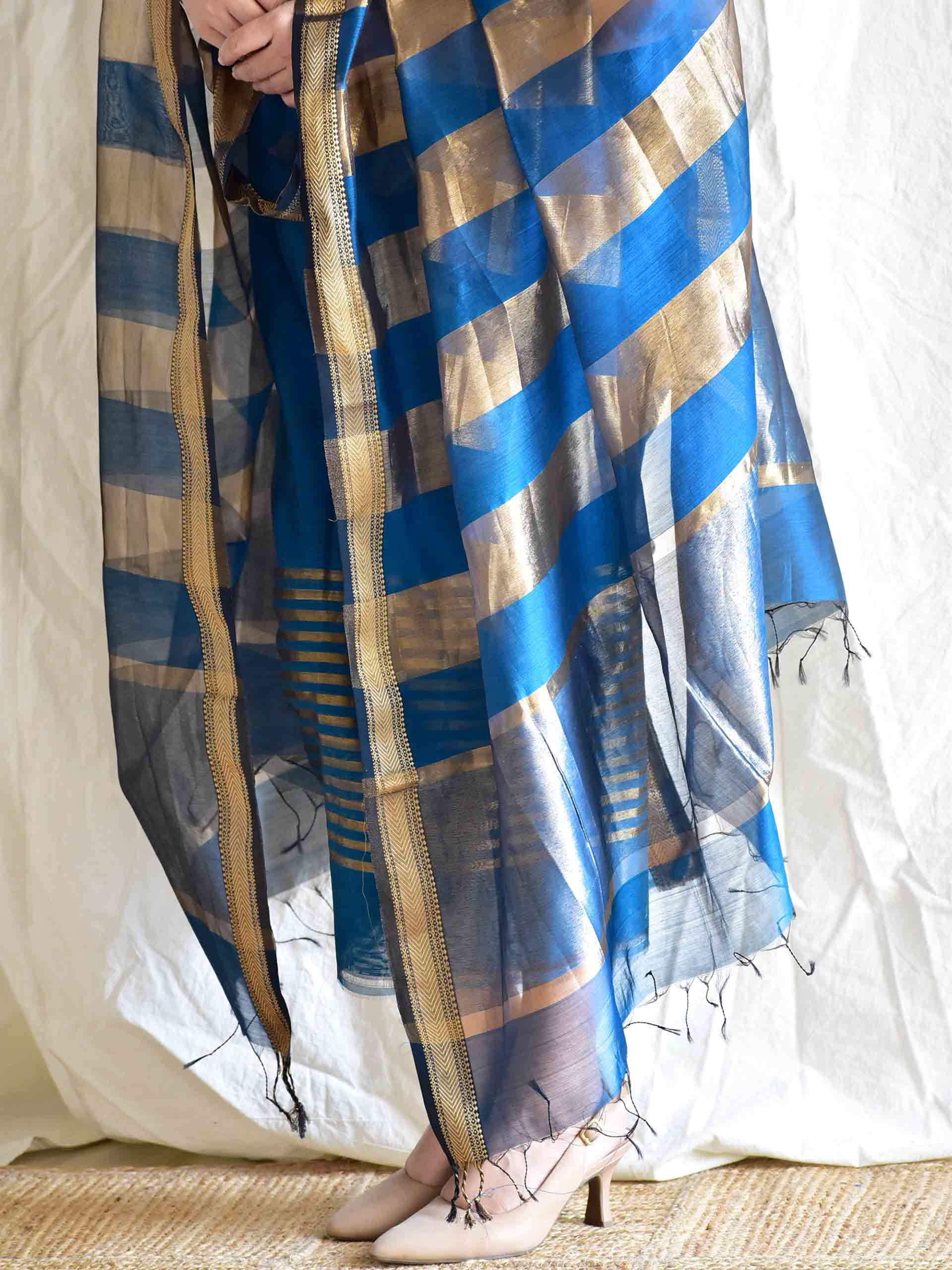 Blue bird Maheshwari silk 2 pc suit set
