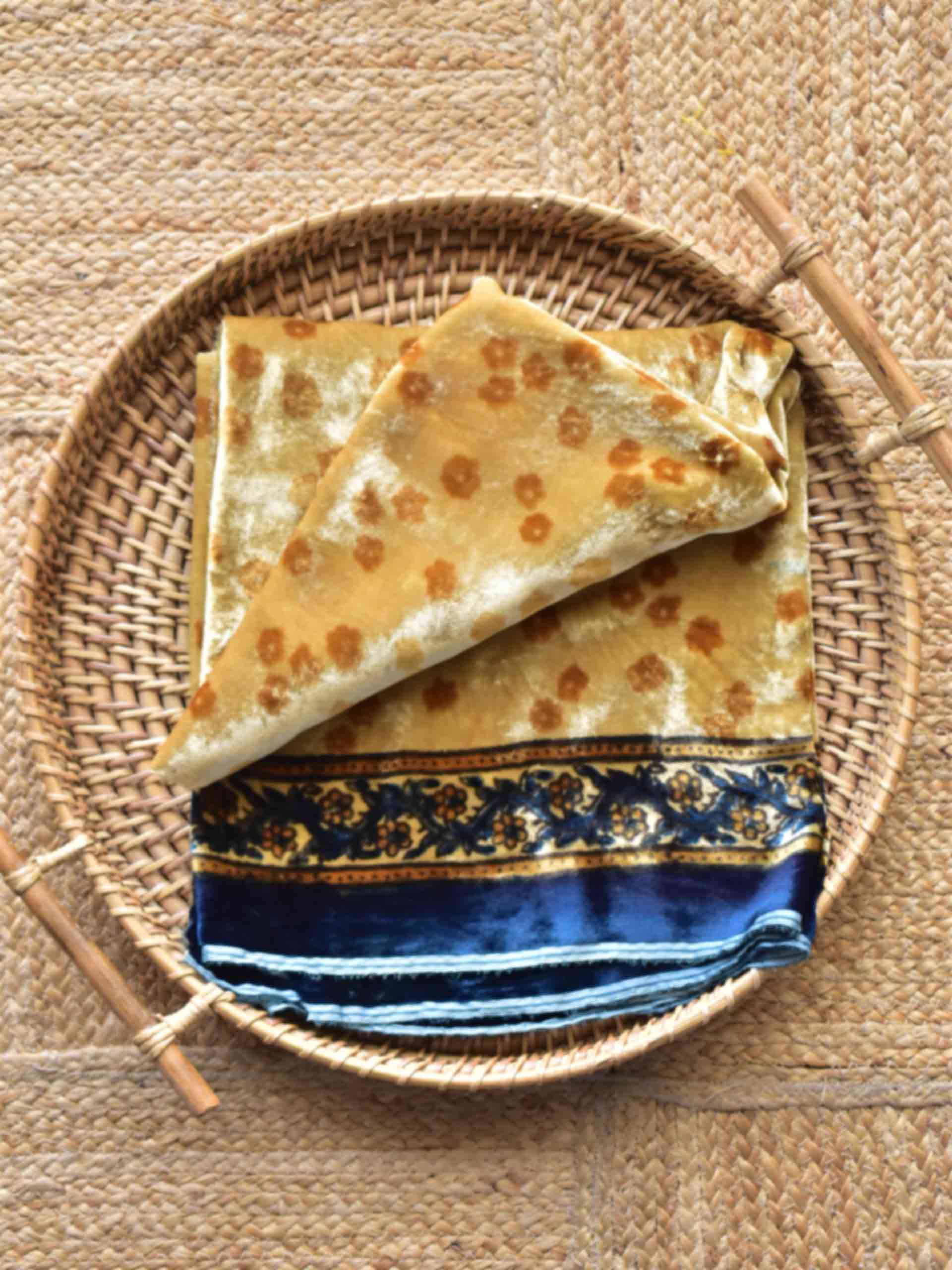 UD037 - Ajrakh Silk velvet blouse piece 1 meter