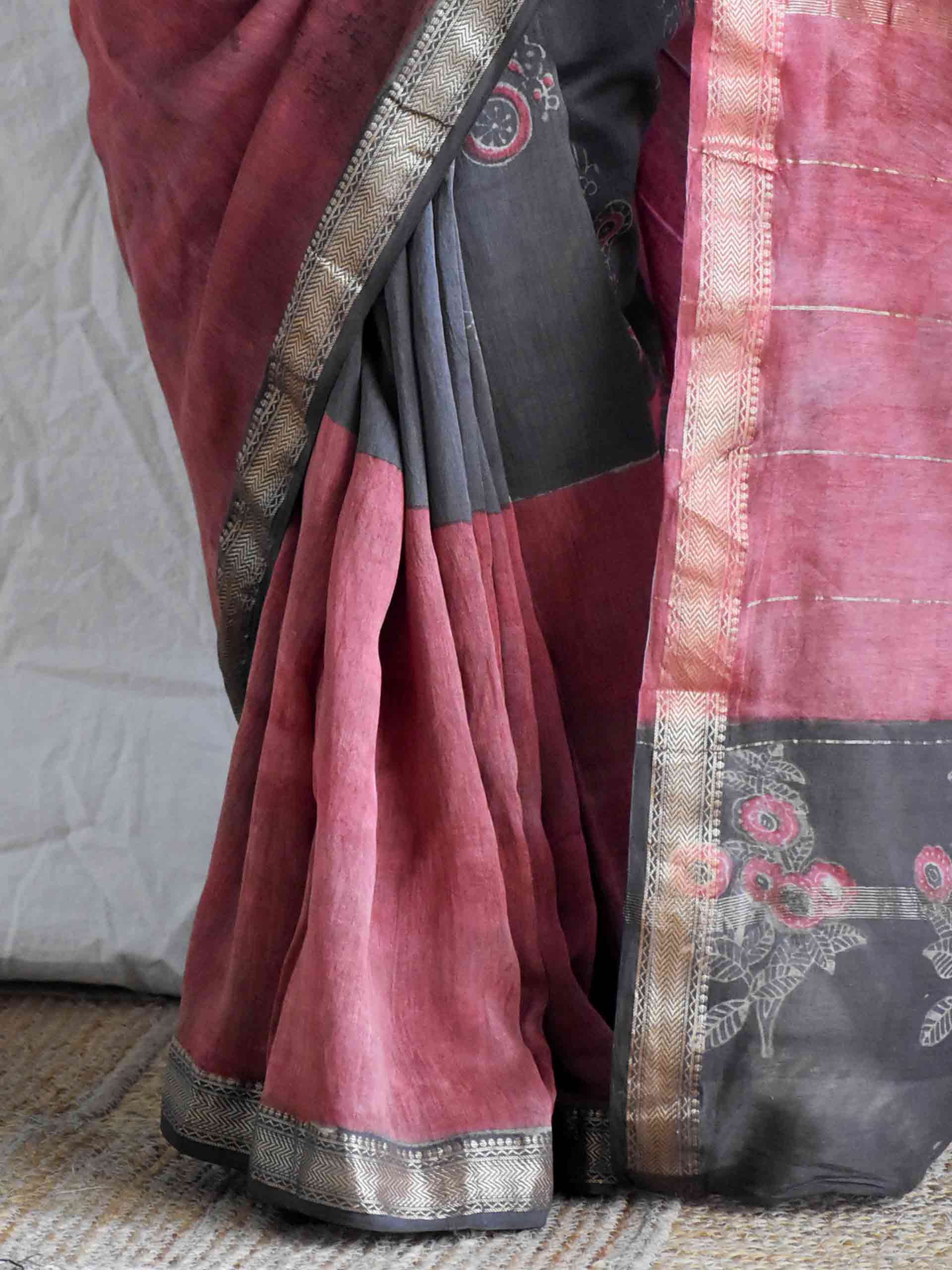 Noori Zameen - Bagru Maheshwari silk saree