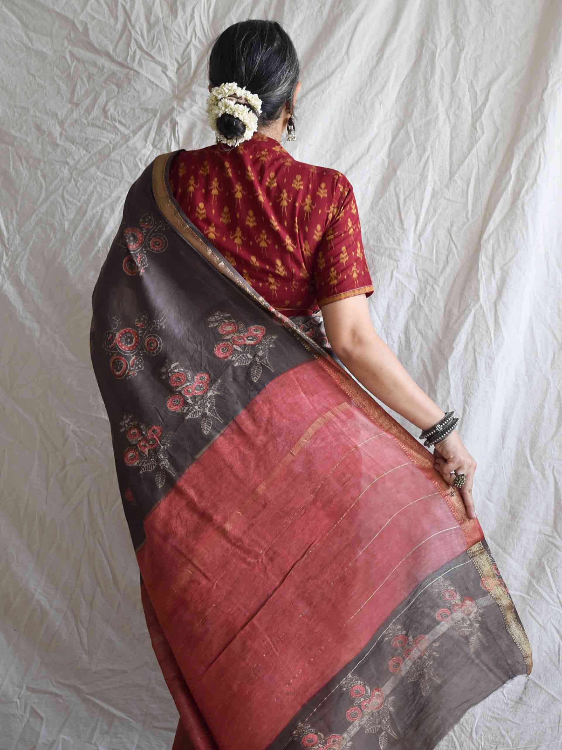 Noori Zameen - Bagru Maheshwari silk saree