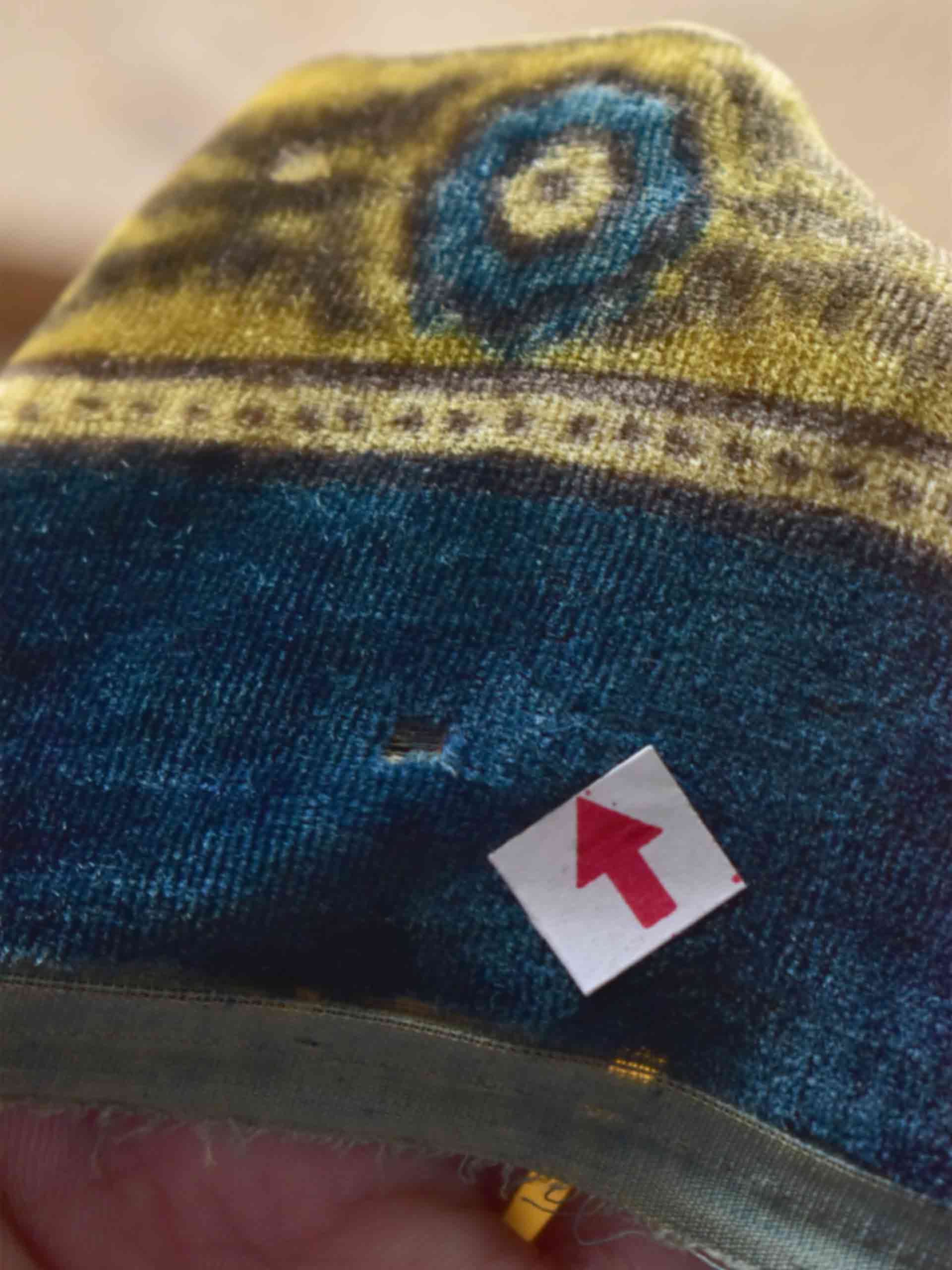 UD040 - Ajrakh Silk velvet blouse piece 1 meter