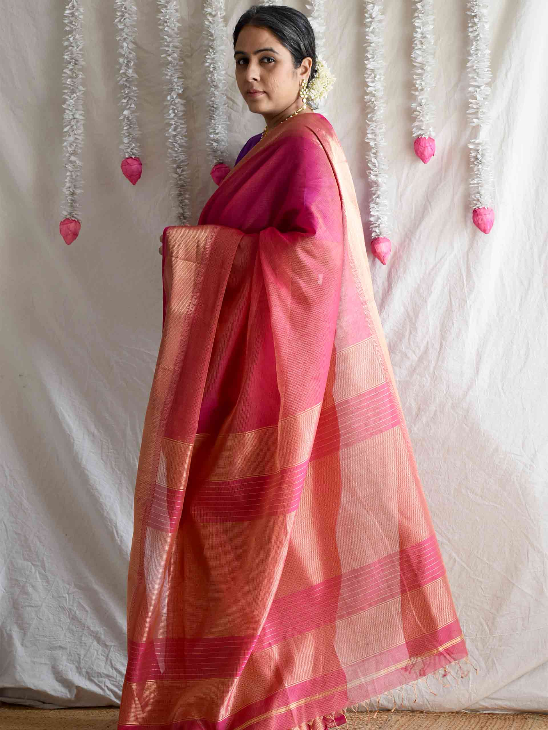 Mithi - Maheshwari tissue Handloom Silk Saree