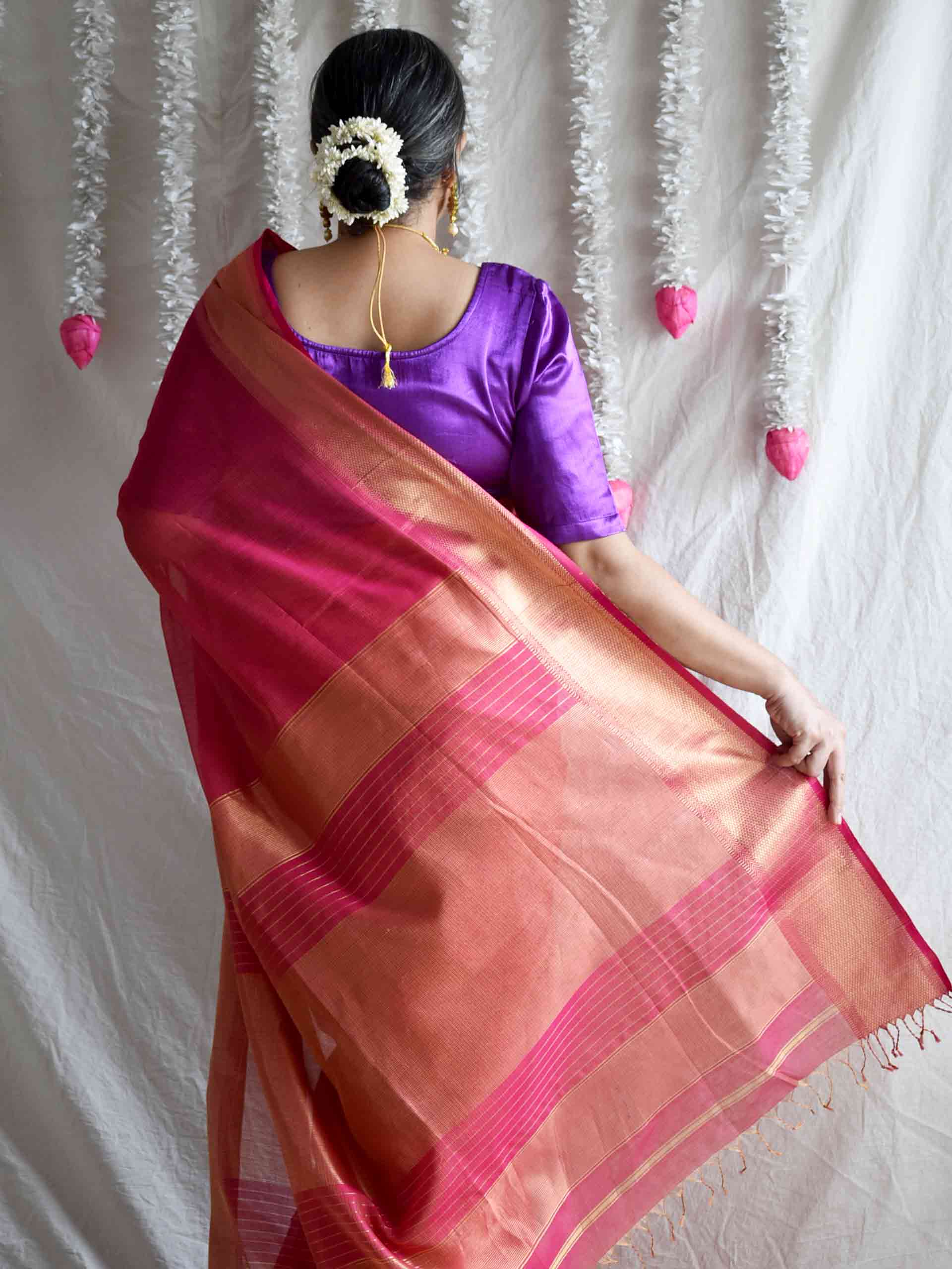 Mithi - Maheshwari tissue Handloom Silk Saree