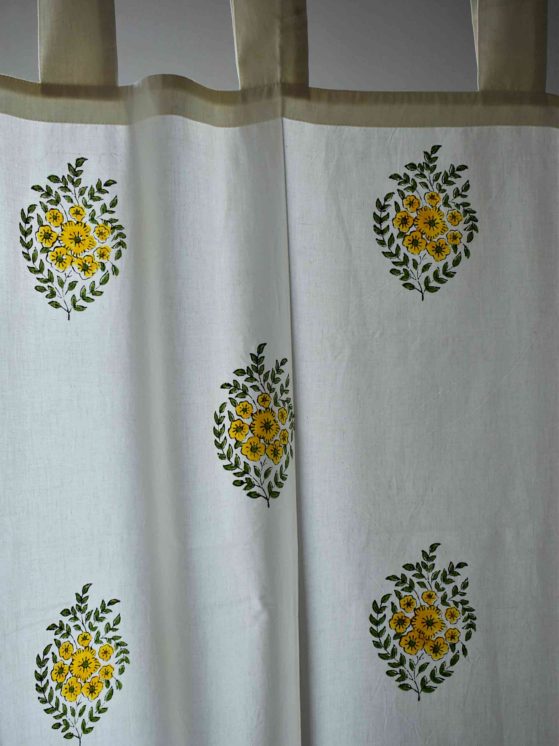 mustard  - Hand block printed curtain (8 ft)