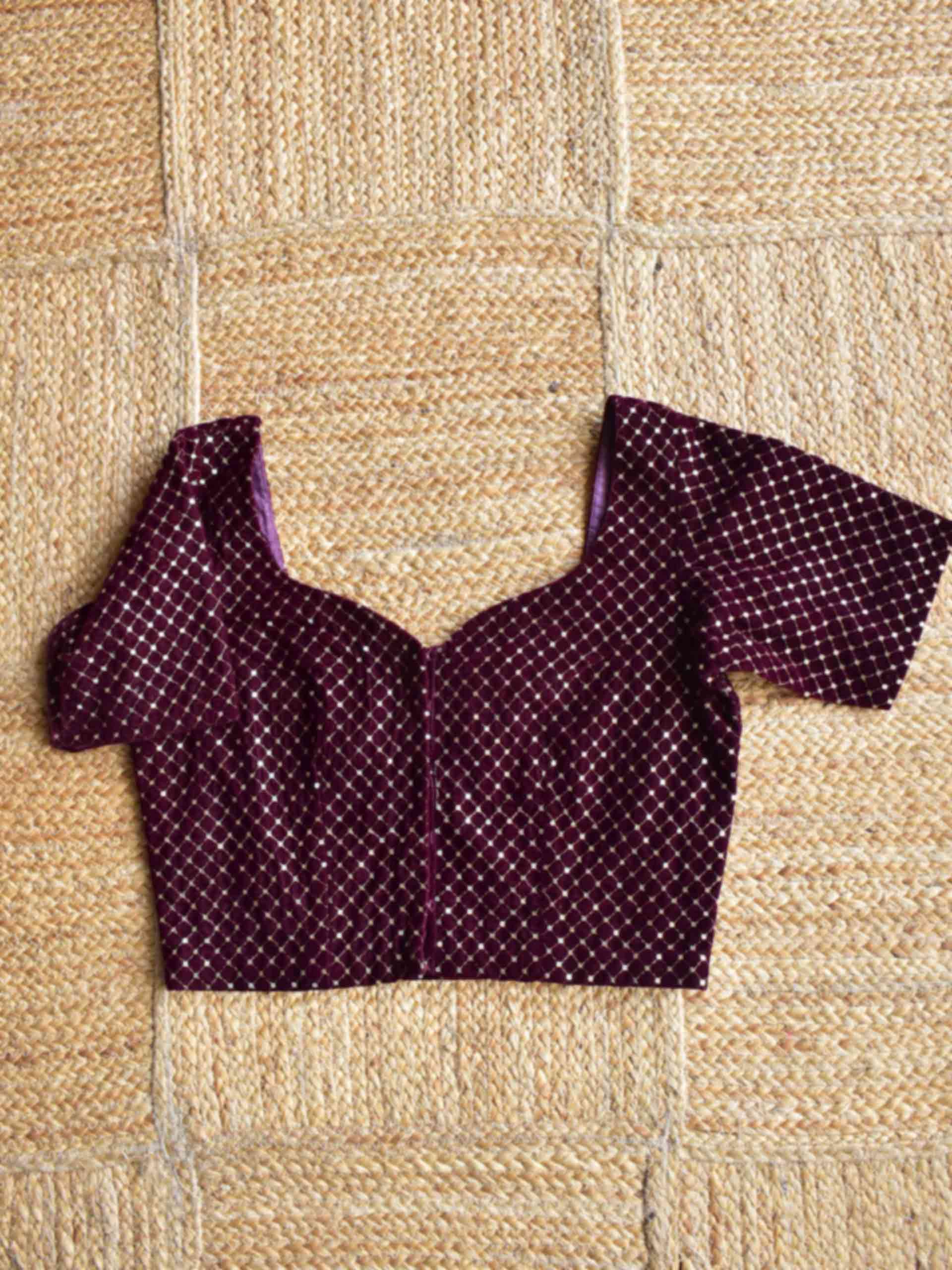Sample 014 - Wineyard Velvet sequin Blouse