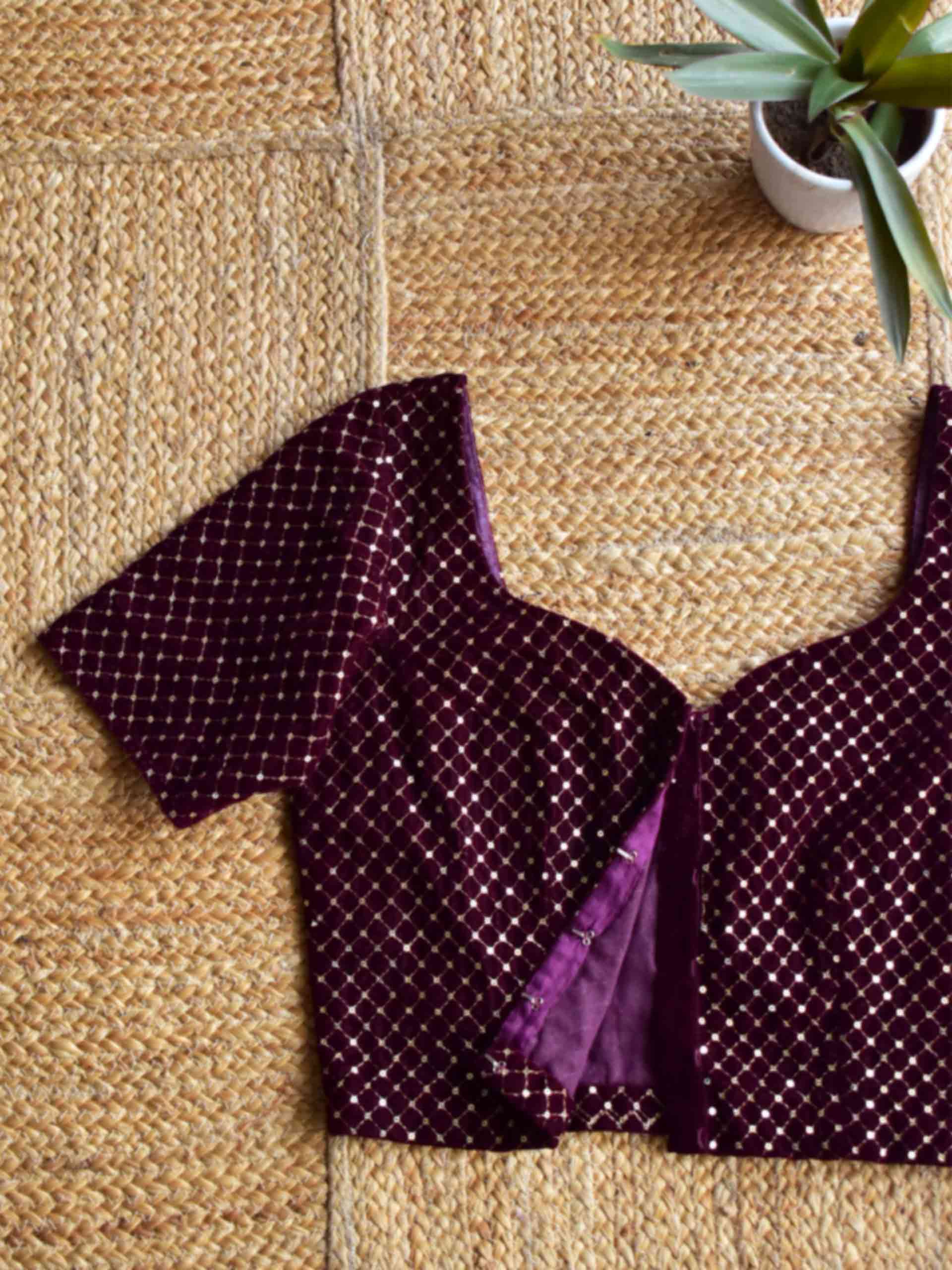 Sample 014 - Wineyard Velvet sequin Blouse