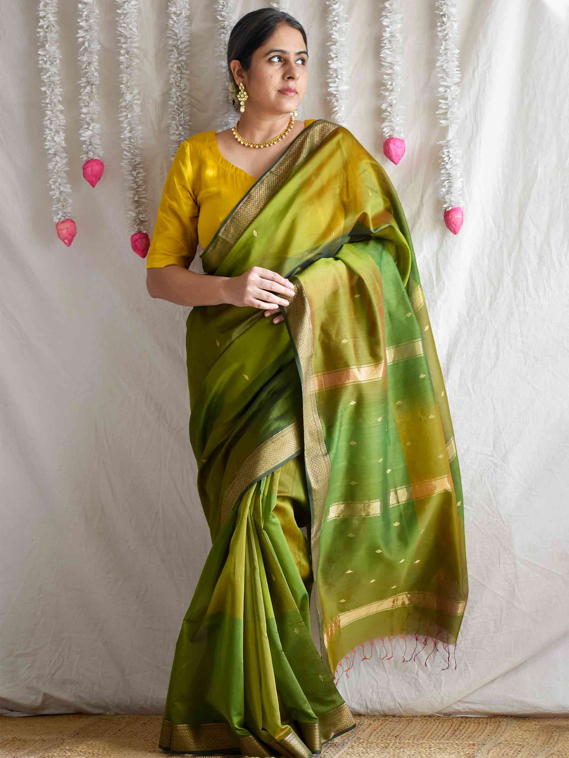 Ahiliya -  Maheshwari Handloom Silk Saree