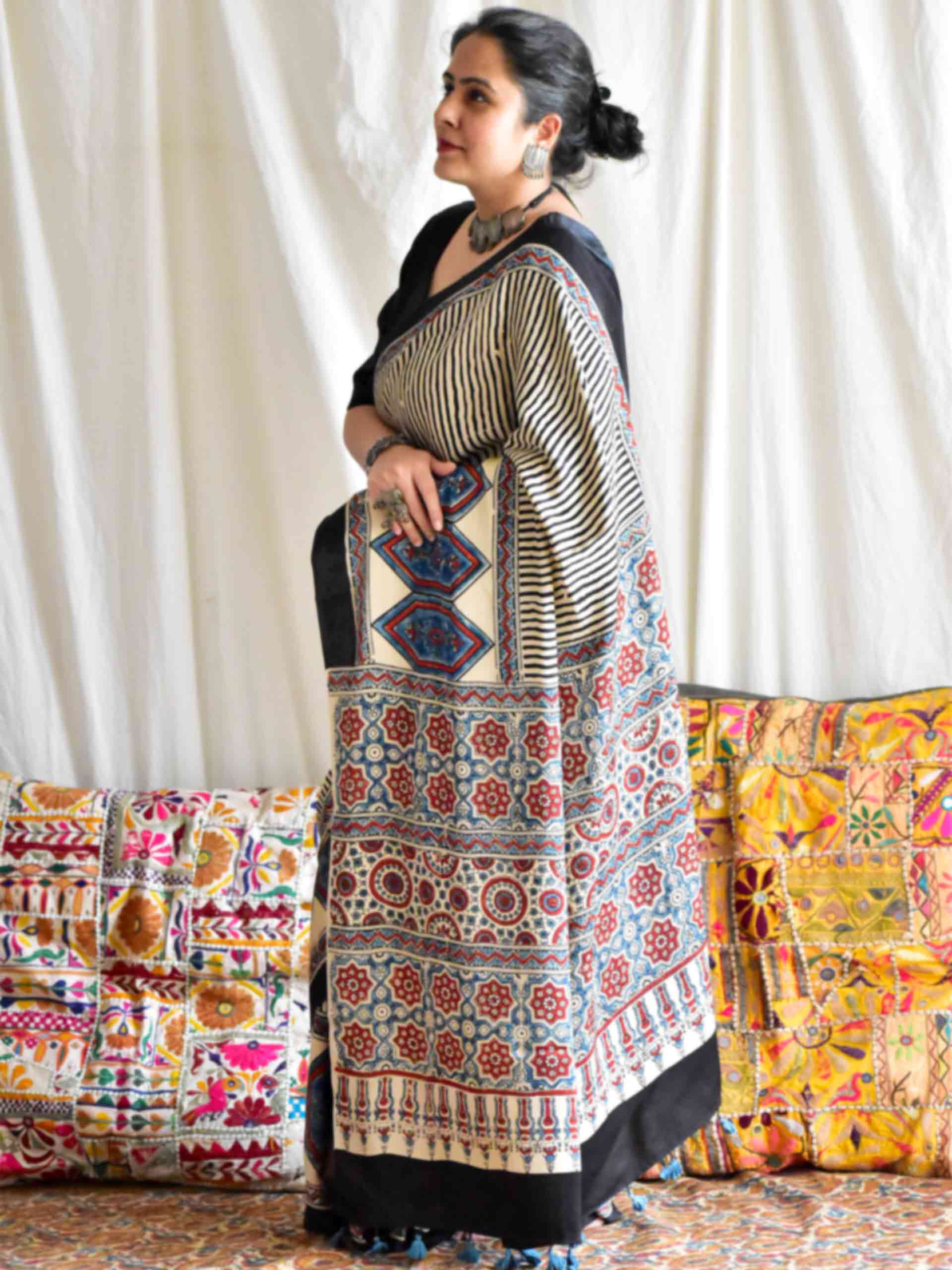Tripti - Ajrakh modal Silk Saree