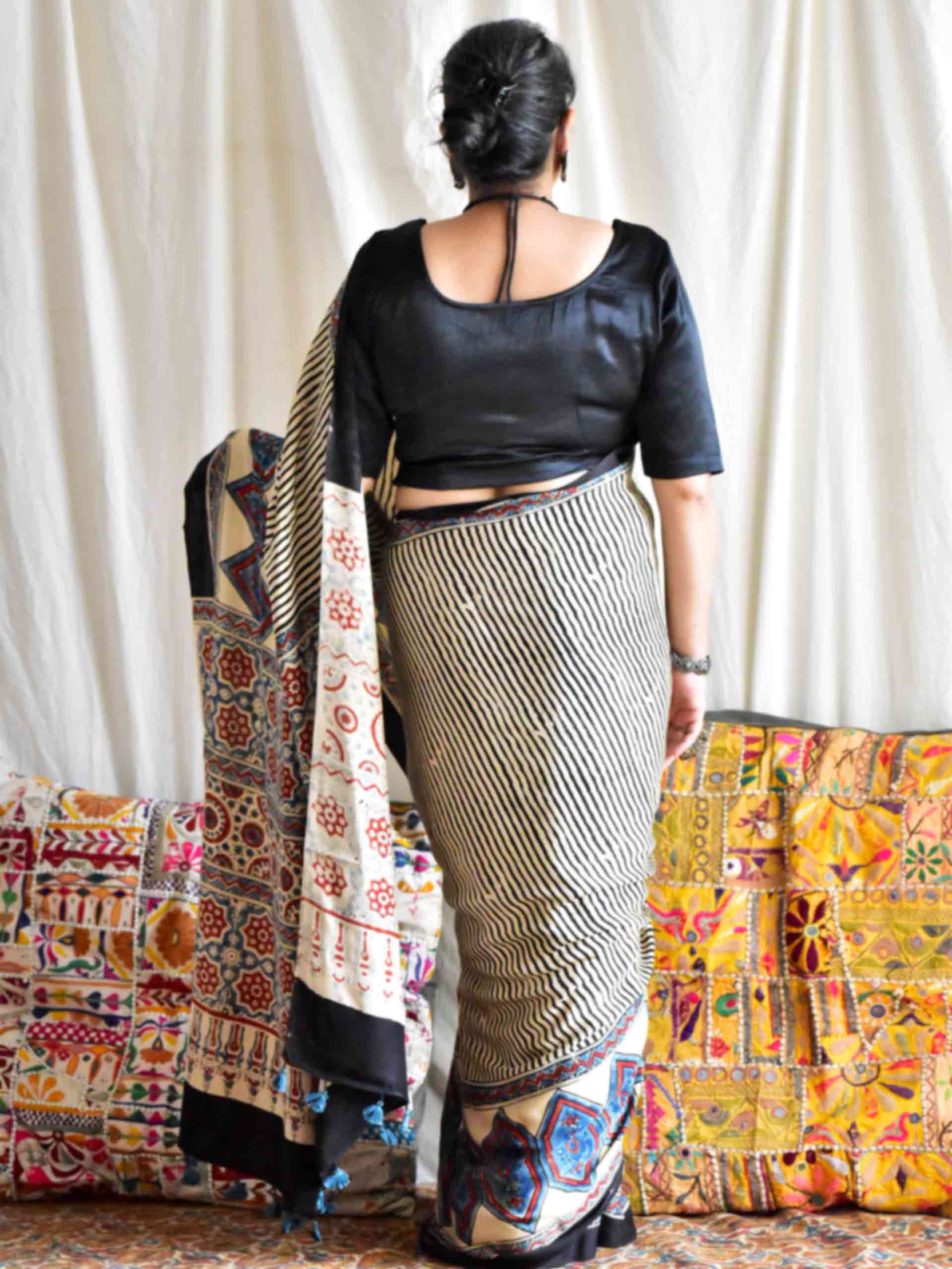Tripti - Ajrakh modal Silk Saree