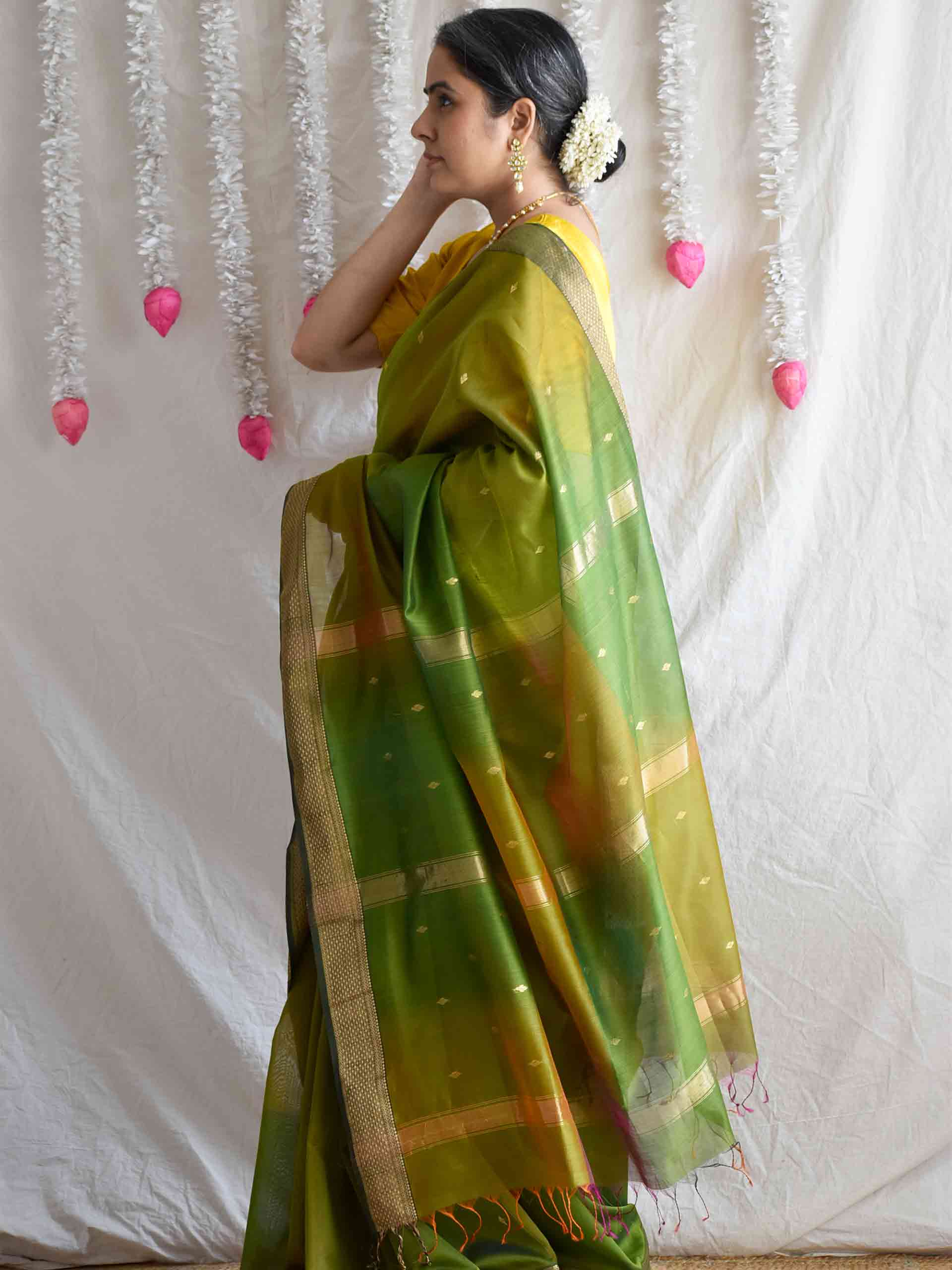 Ahiliya -  Maheshwari Handloom Silk Saree