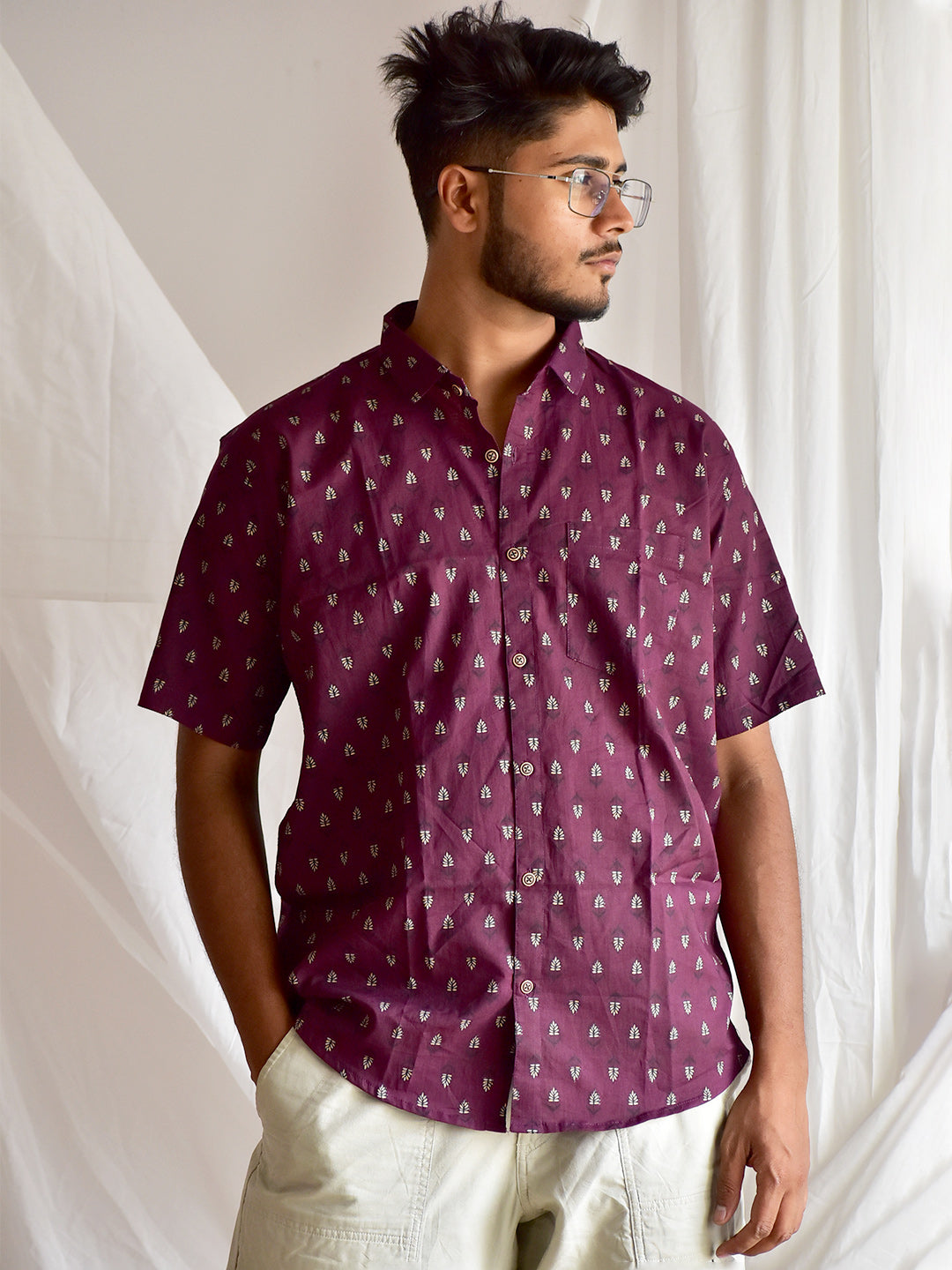 Wine - Printed Shirt