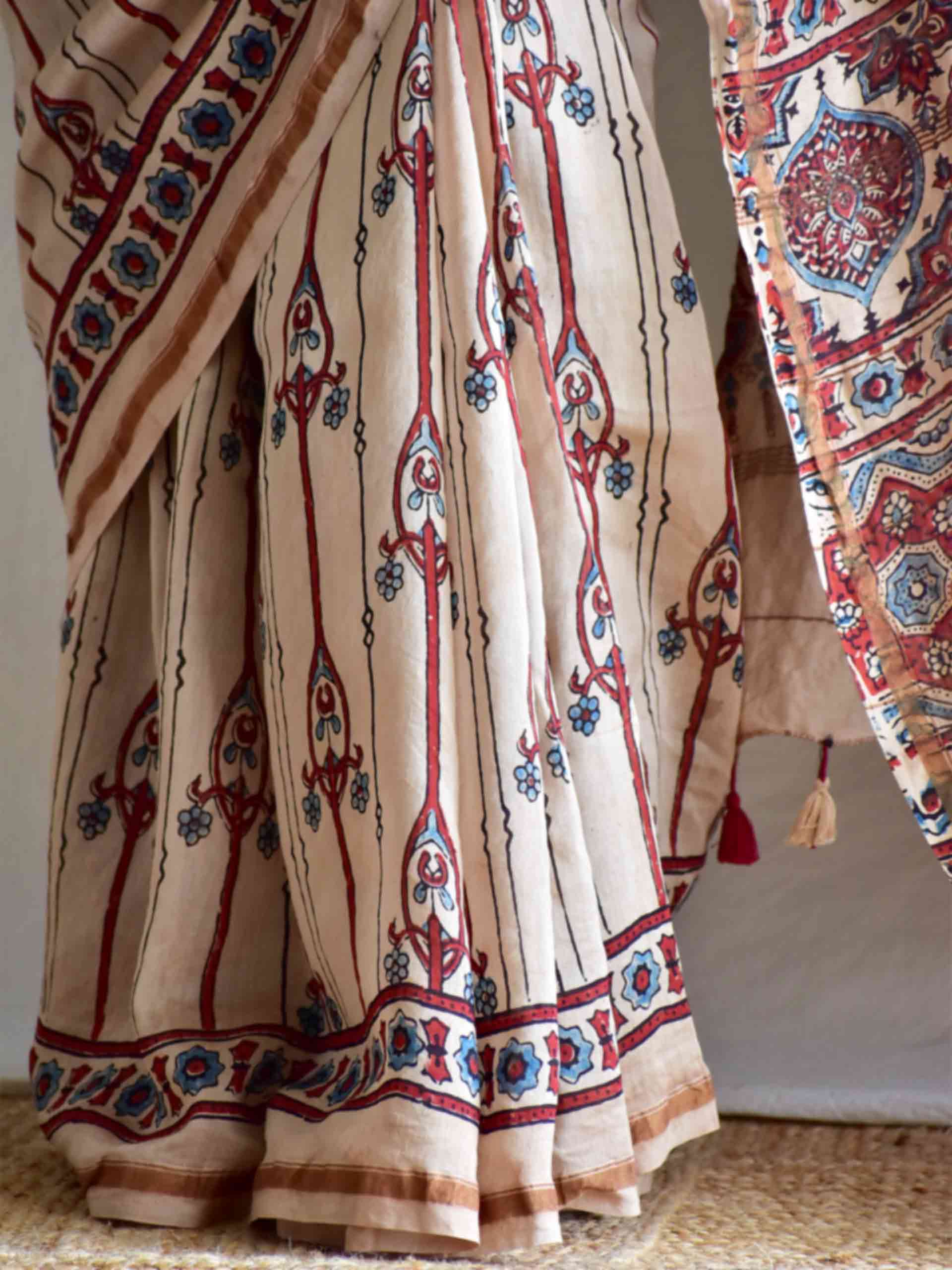Sita - Ajrakh Chanderi silk saree