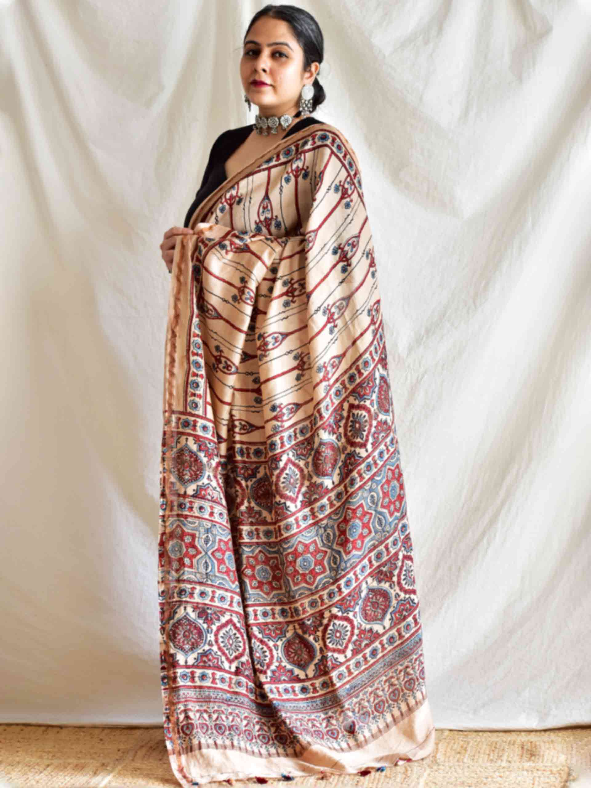 Sita - Ajrakh Chanderi silk saree
