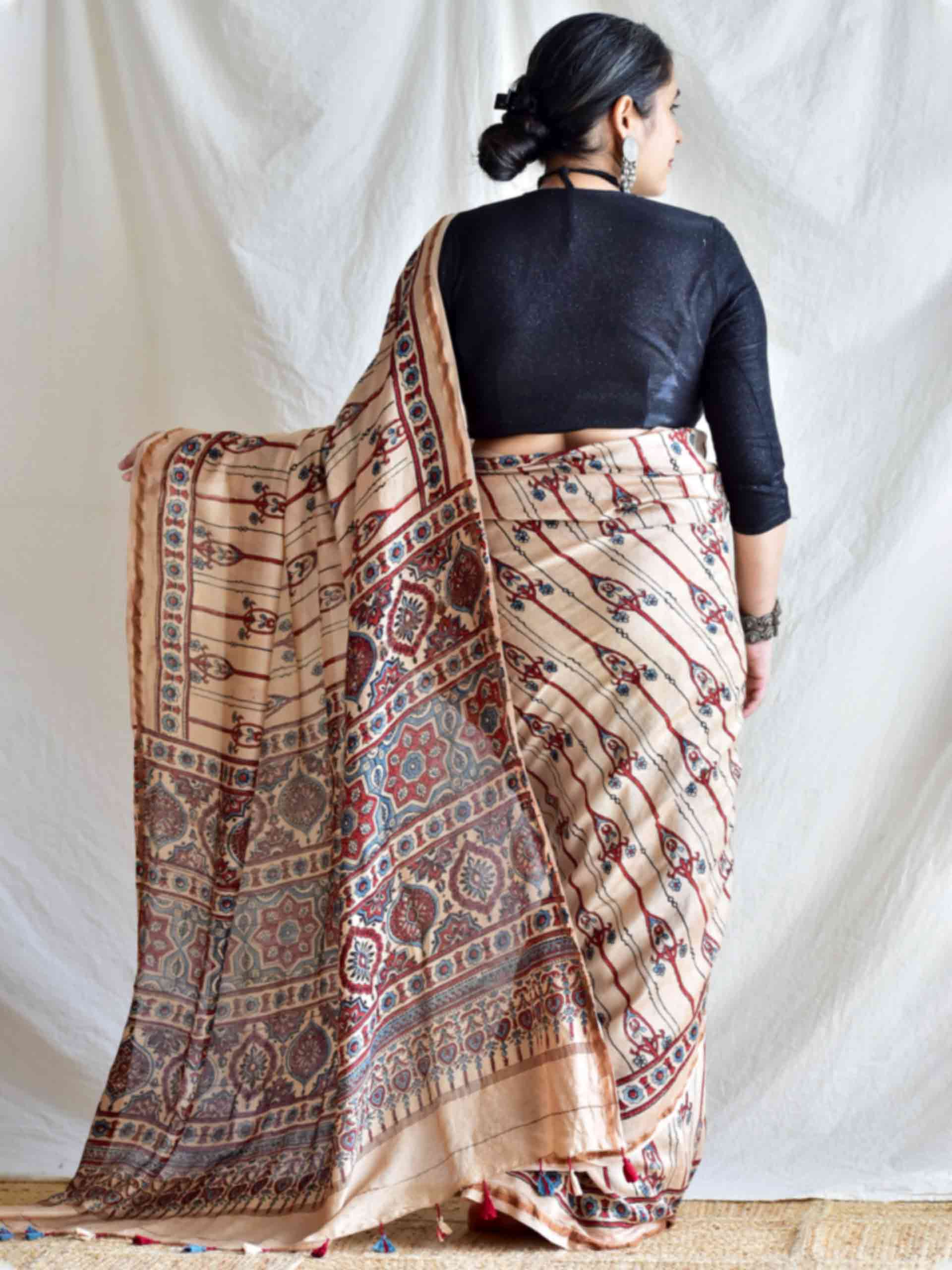Sita - Ajrakh Chanderi silk saree