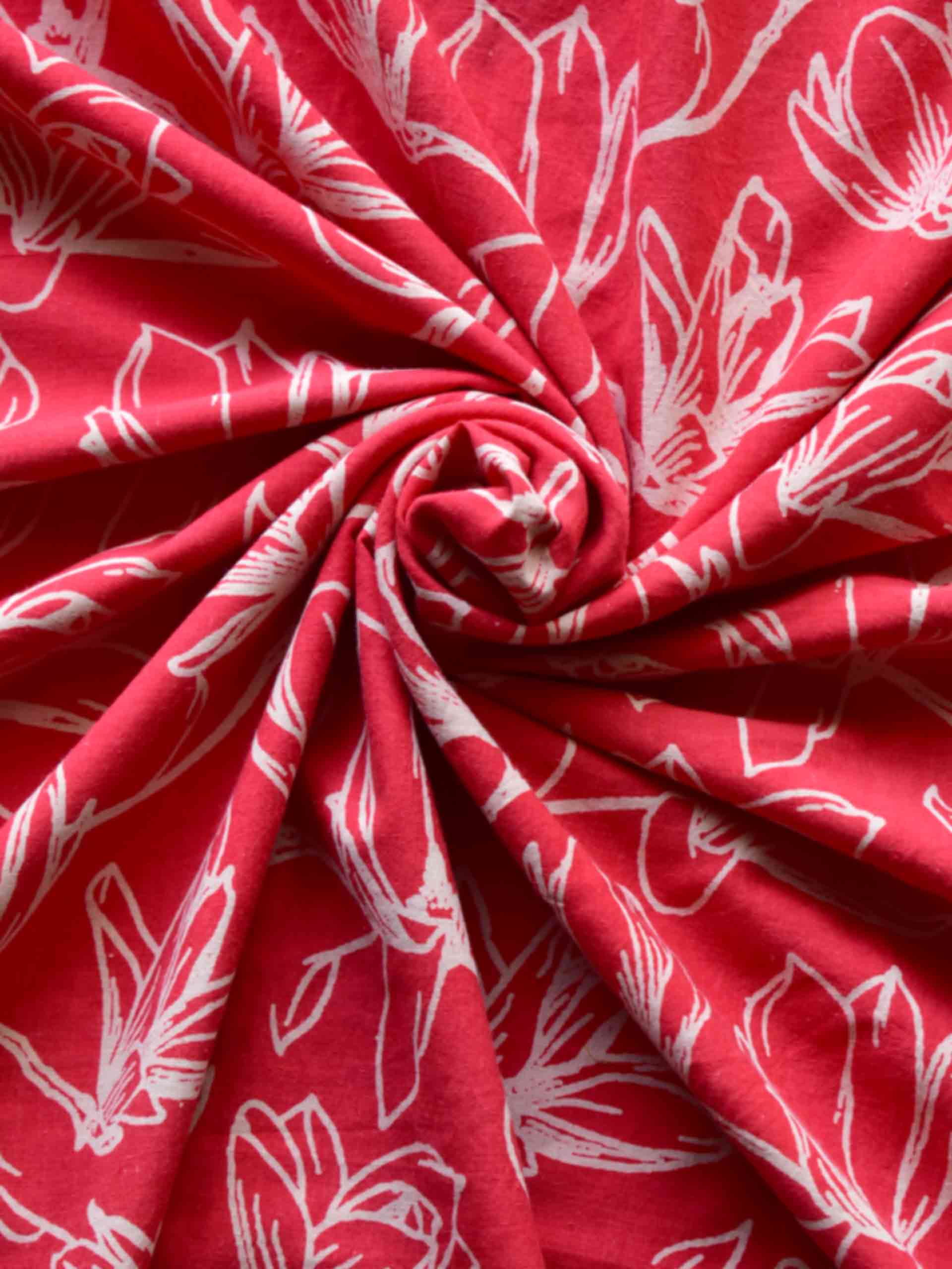 Tuba - hand block printed Cotton fabric 200 per meter