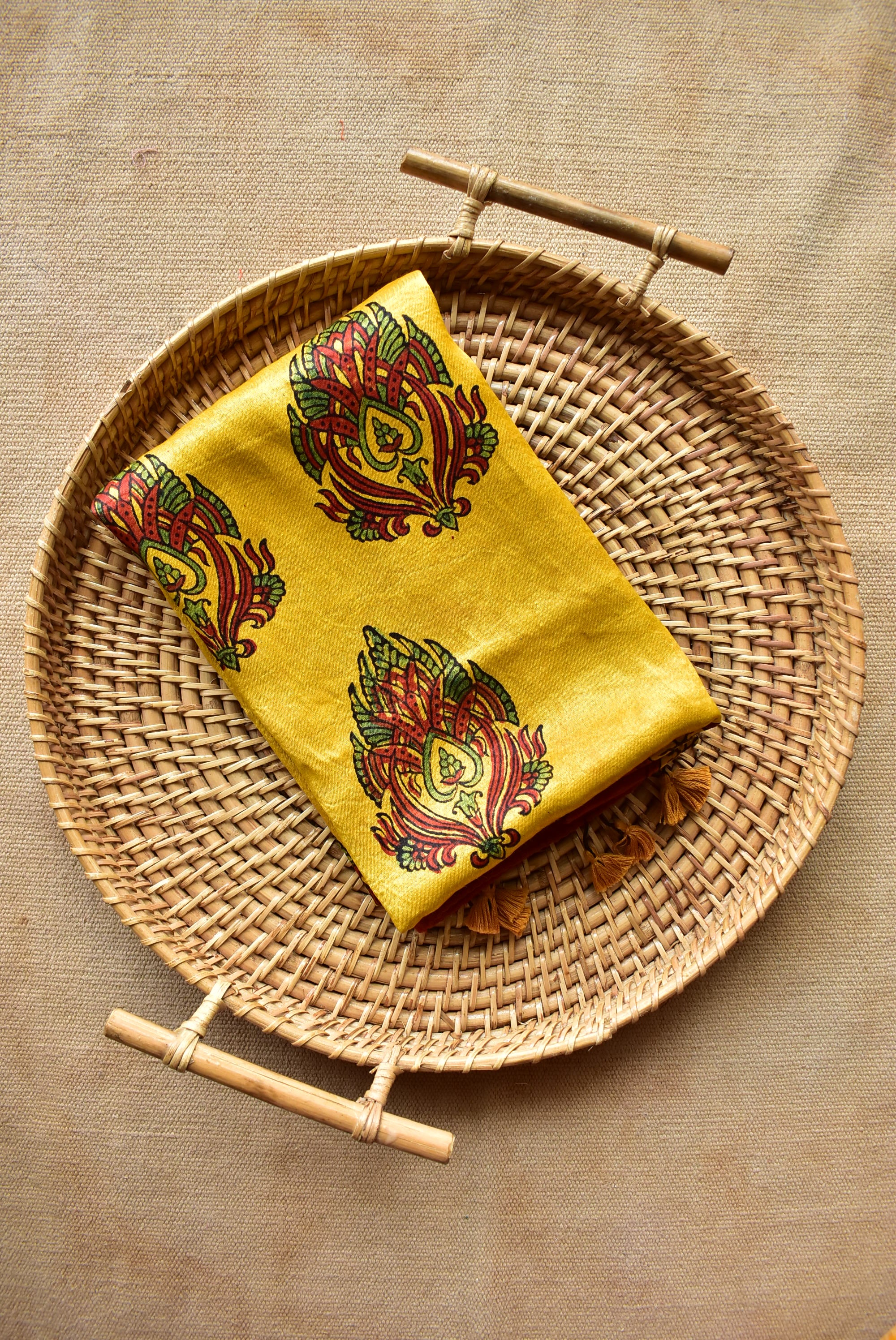 Misri - Ajrakh hand block printed Mashru silk stole