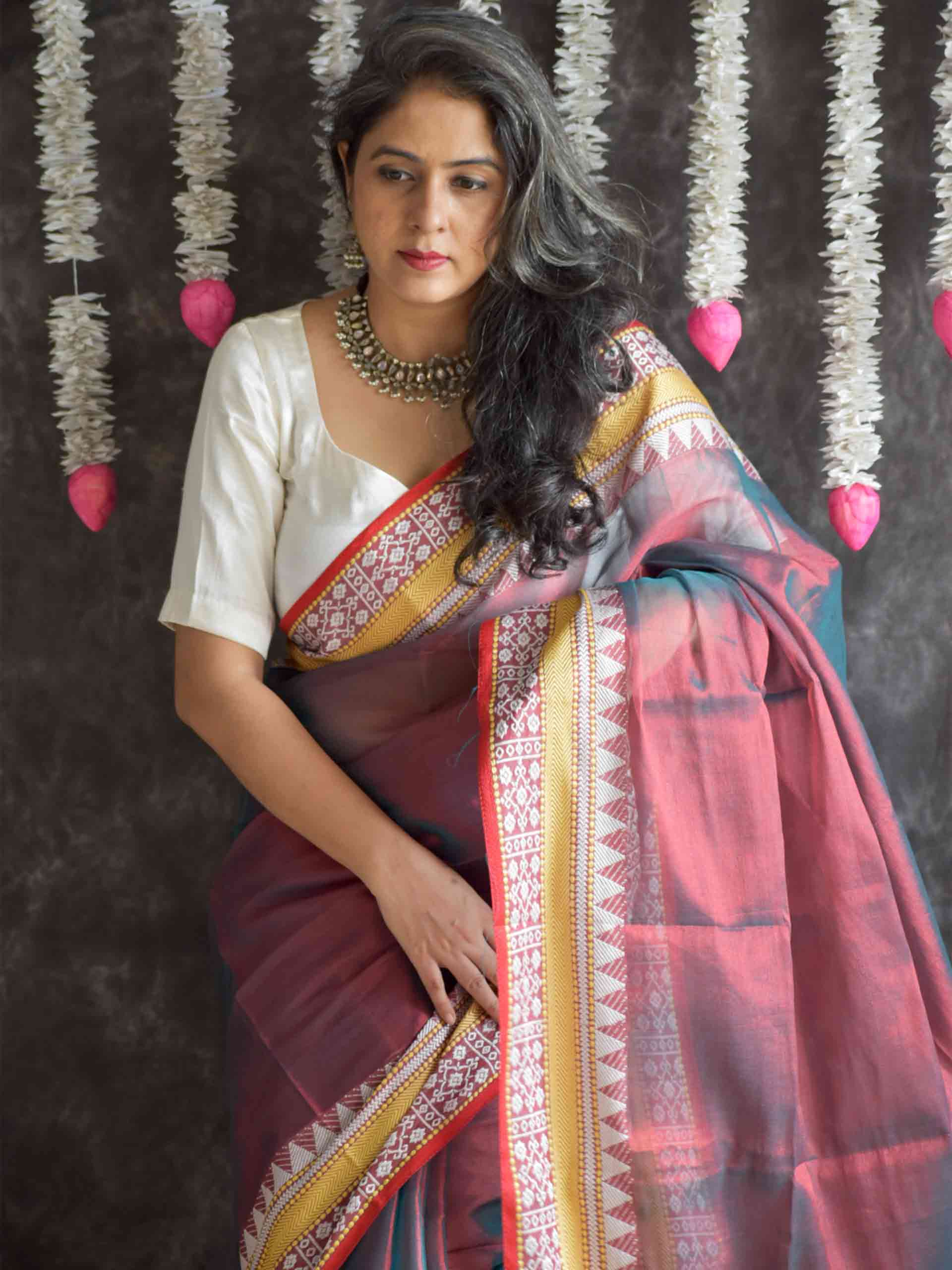 Moon melt - Jacquard Tissue Saree