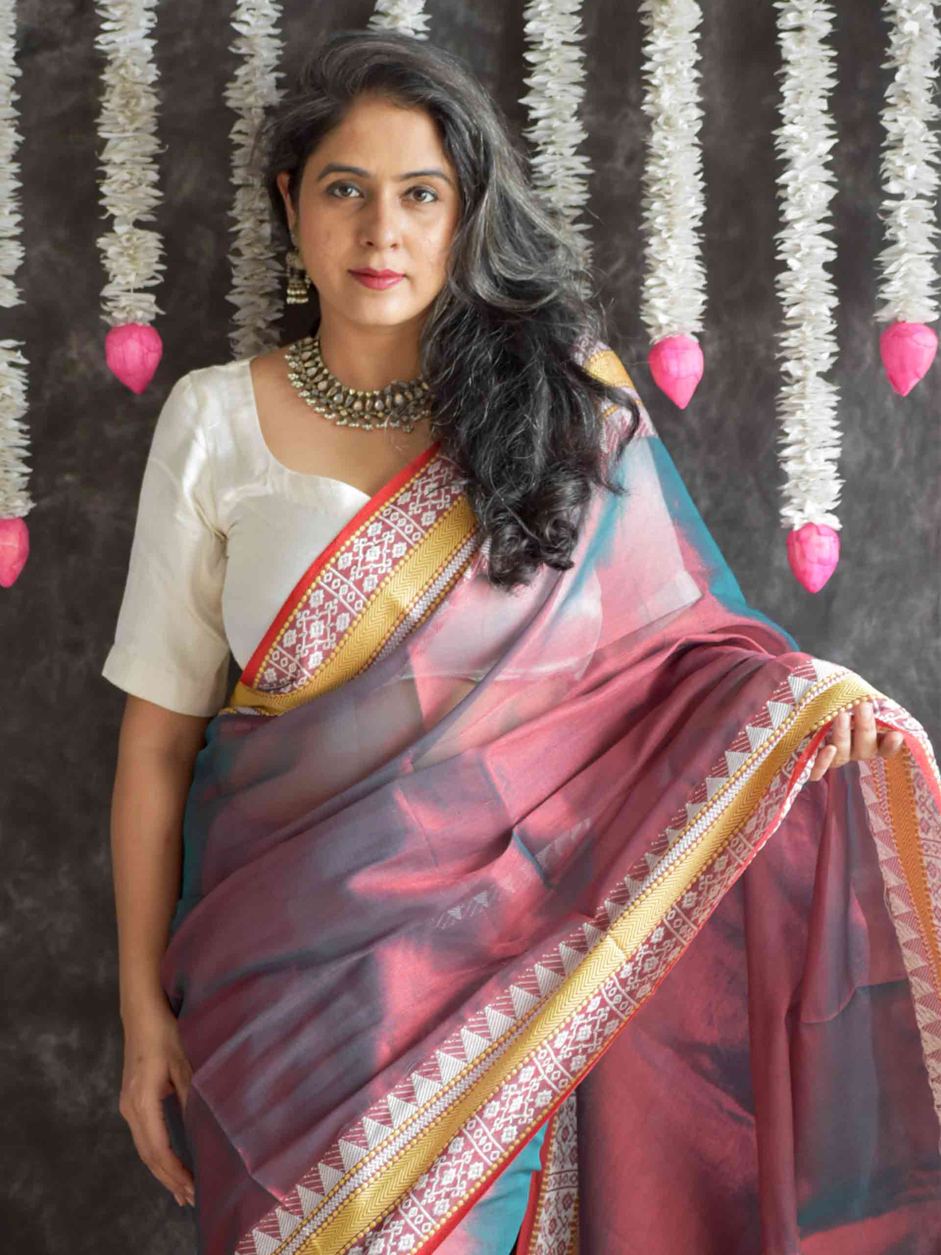 Moon melt - Jacquard Tissue Saree