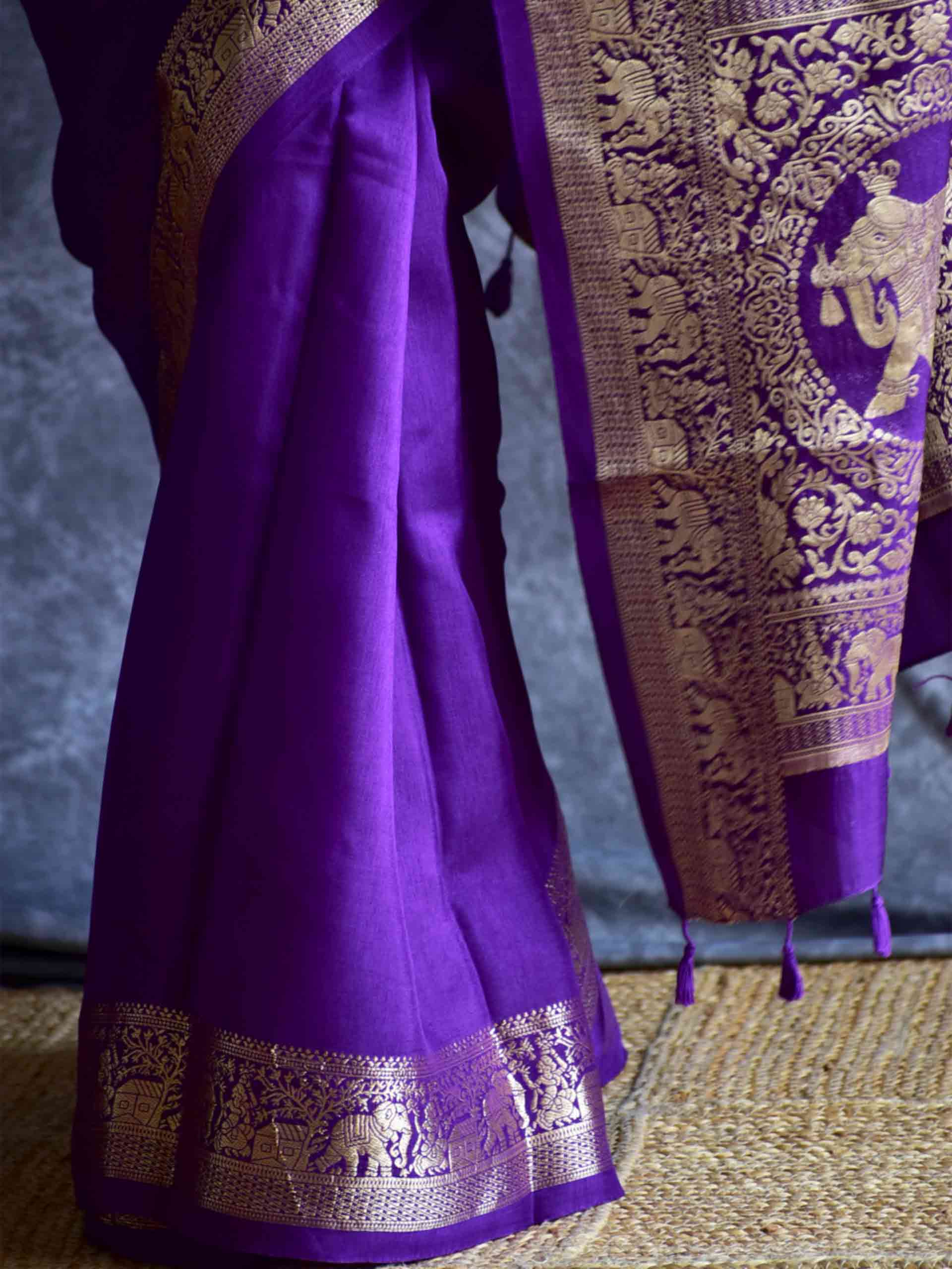Neelambari Gaj - Dola silk zari pallu saree