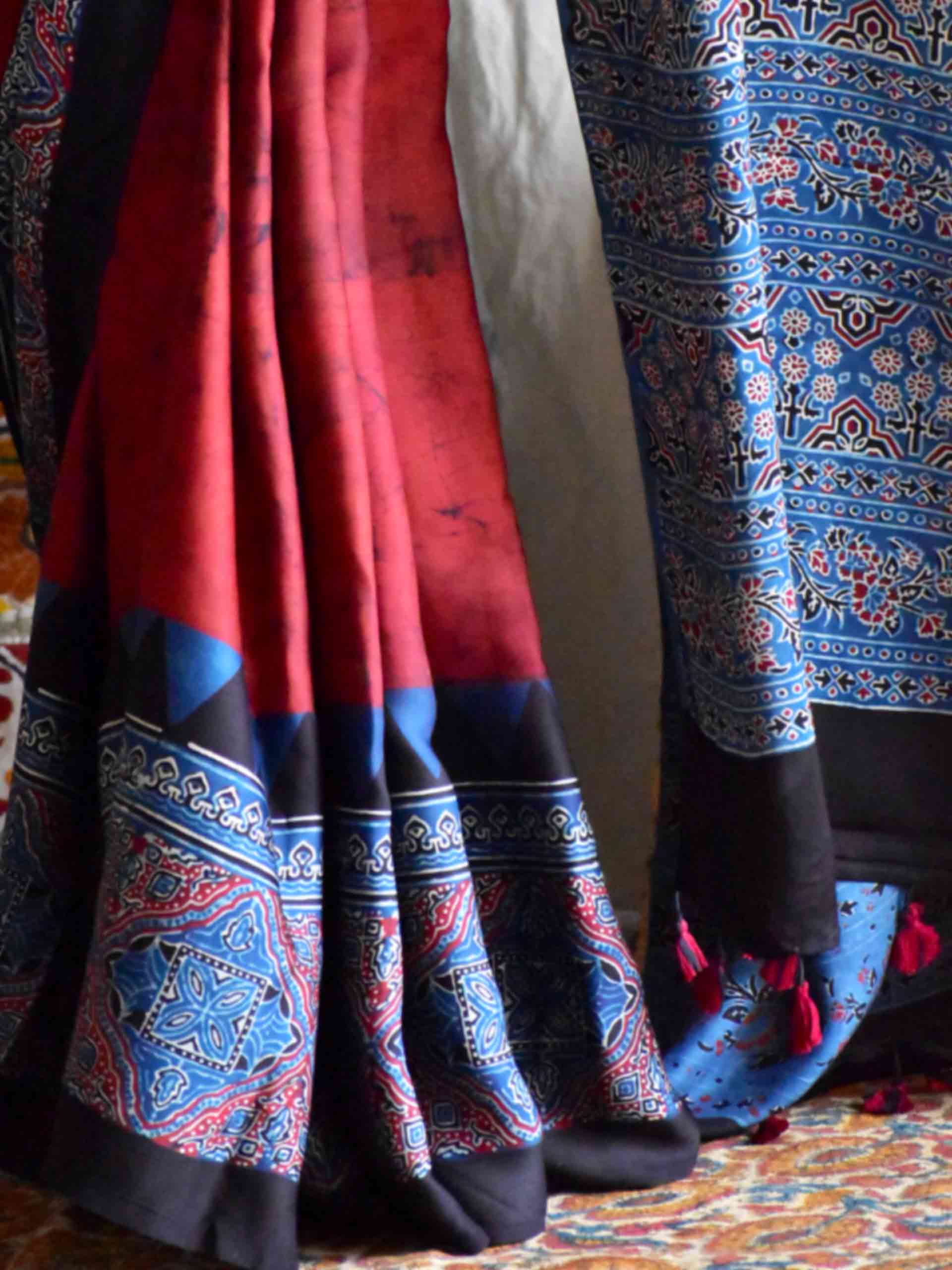 Mira - Ajrakh modal Silk Saree