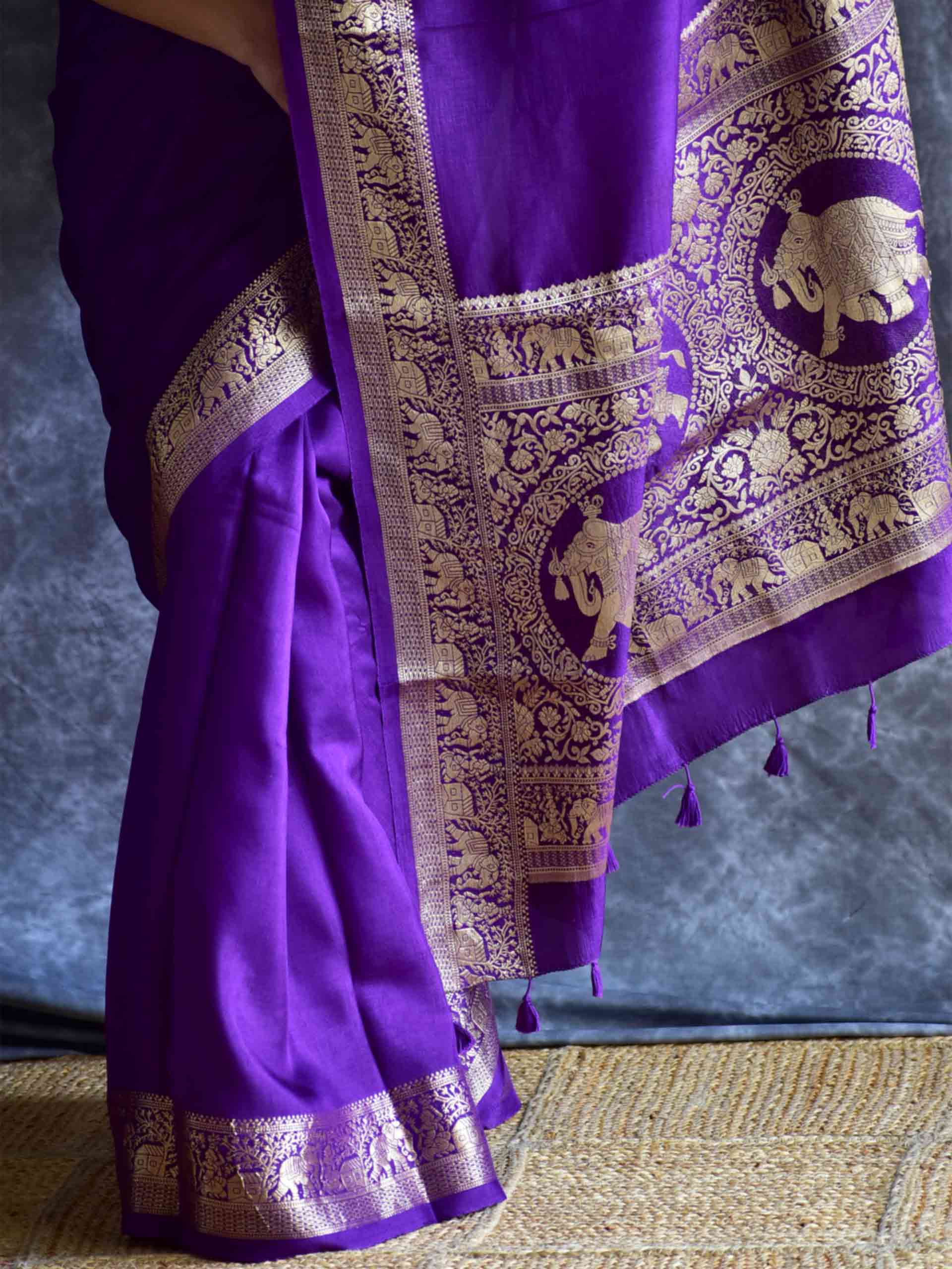 Neelambari Gaj - Dola silk zari pallu saree