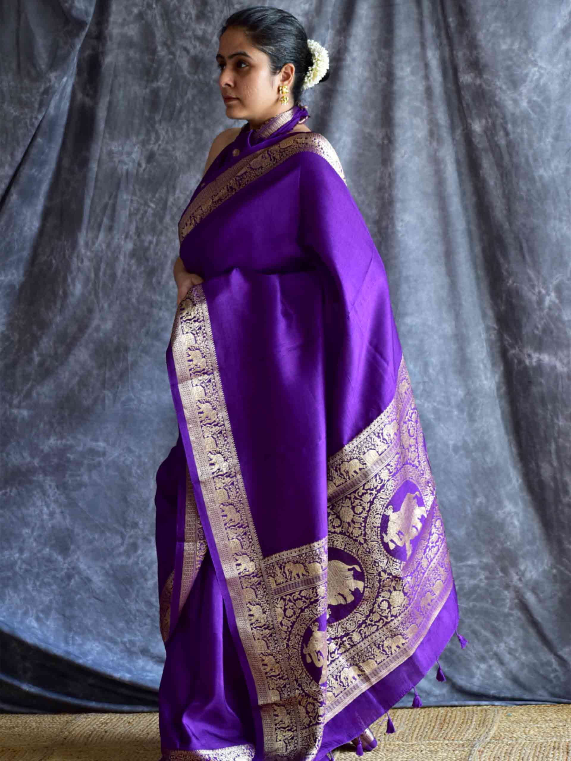 Neelambari Gaj - Dola silk zari pallu saree