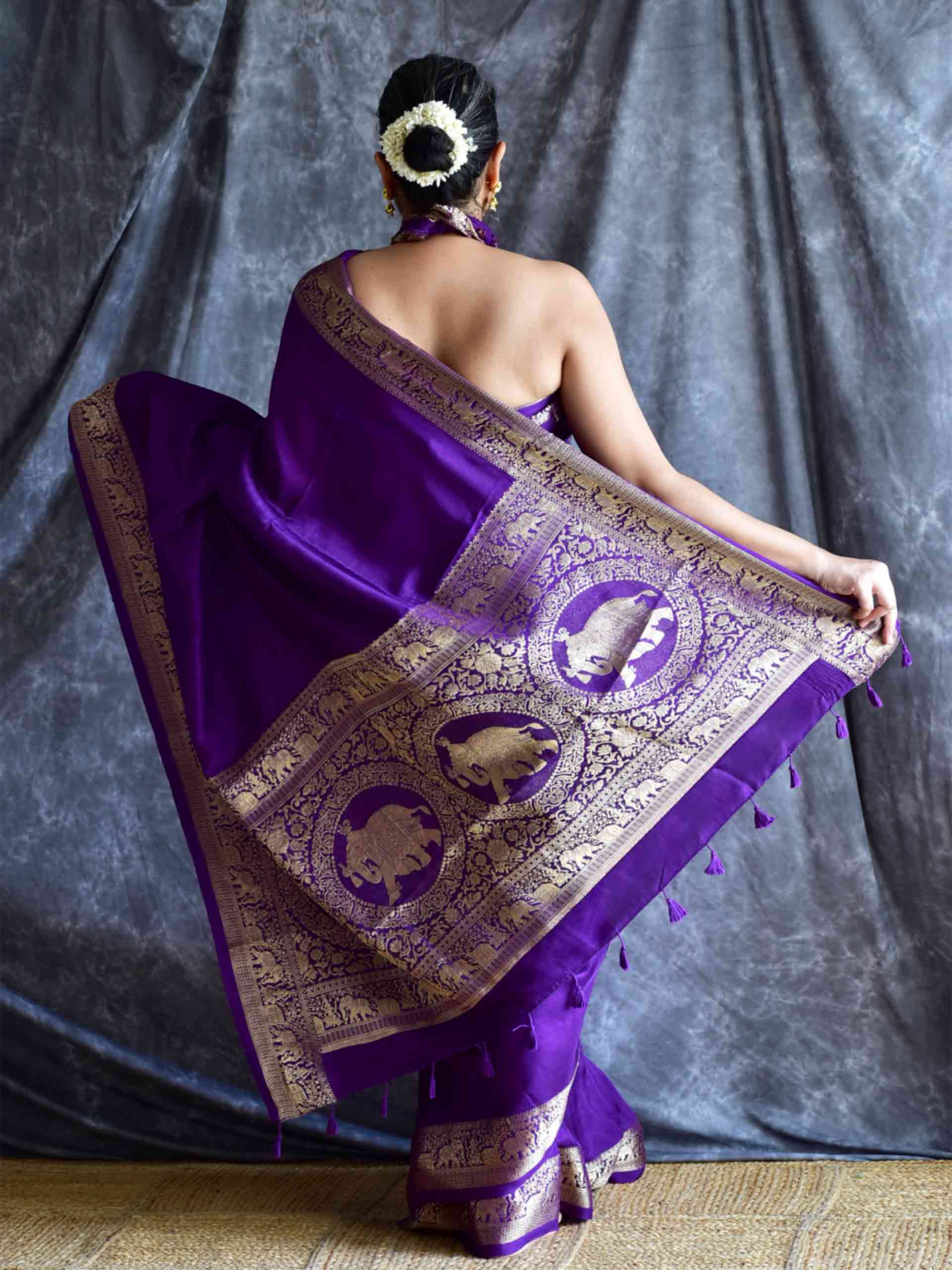Neelambari Gaj - Dola silk zari pallu saree